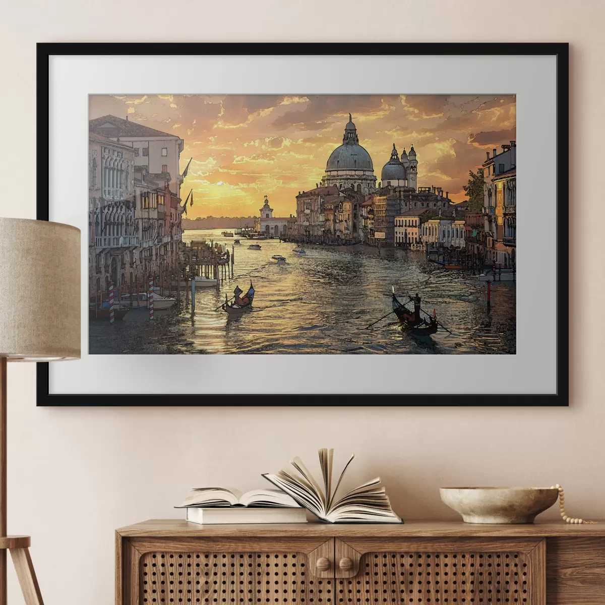 Постер Мальовничий вид на Гранд-канал у Венеції, Італія, на заході сонця f38963