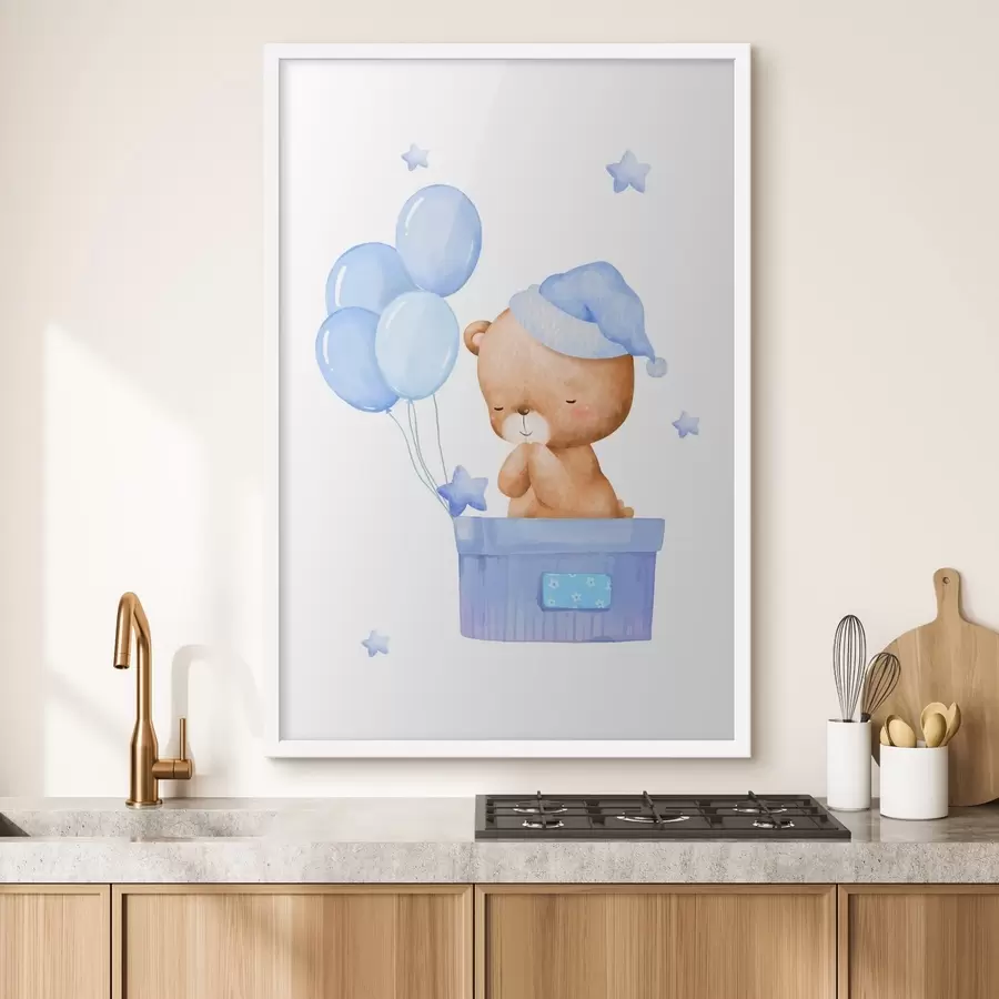 Картина Милий ведмедик з веселими кульками f37918v1