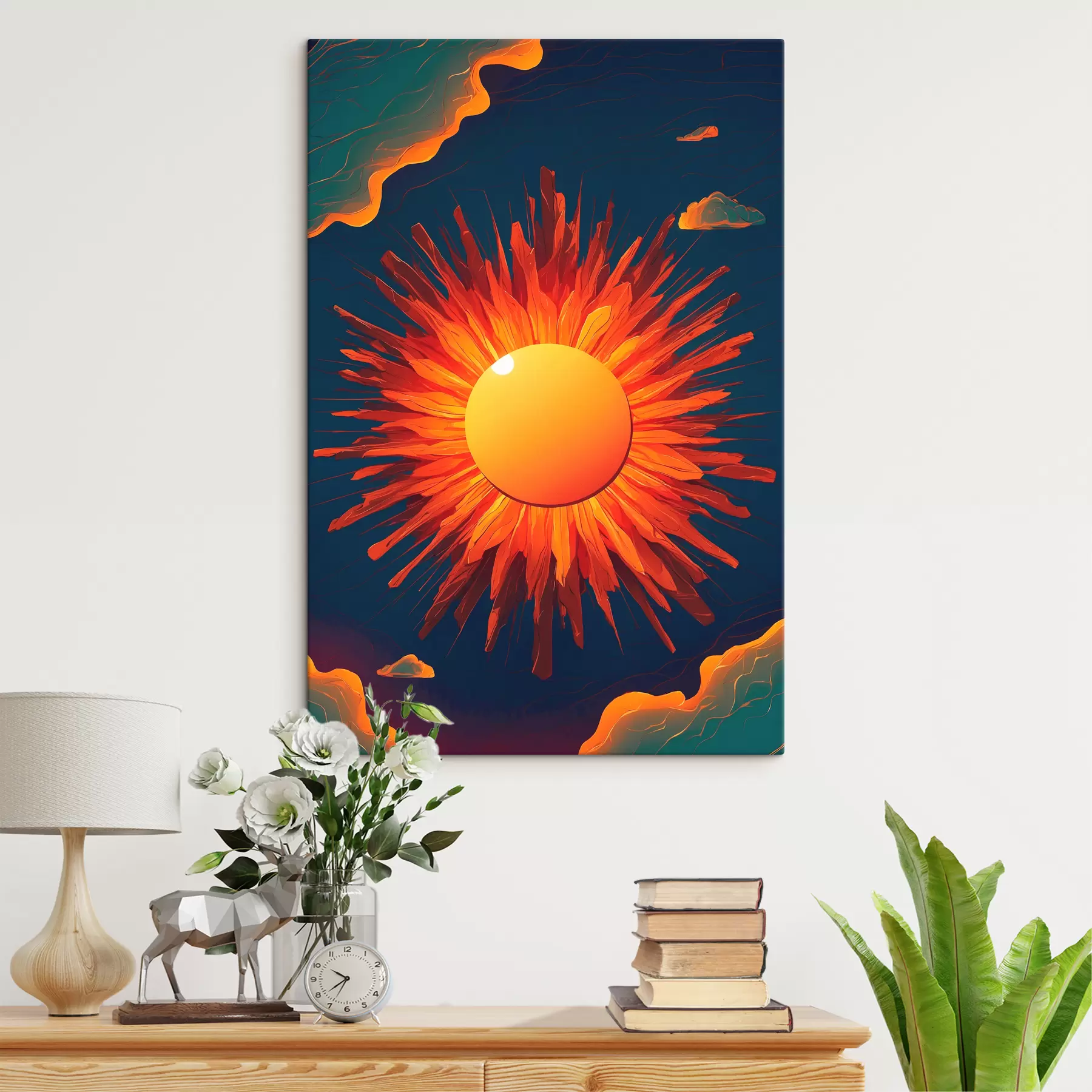 Картина Сонце з променями у векторній графіці s39869