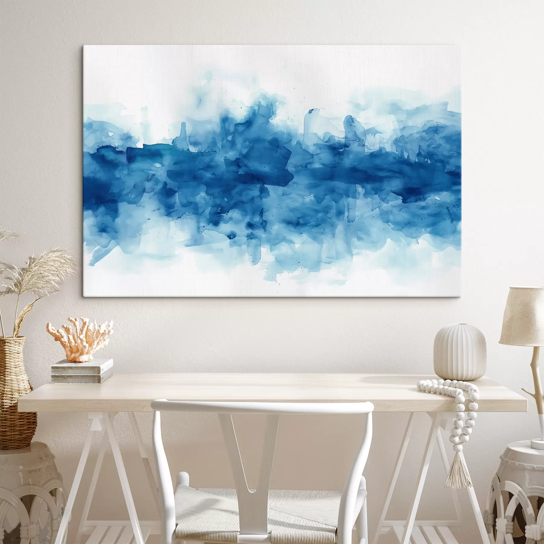 Картина Акварель, плями, синій s39954