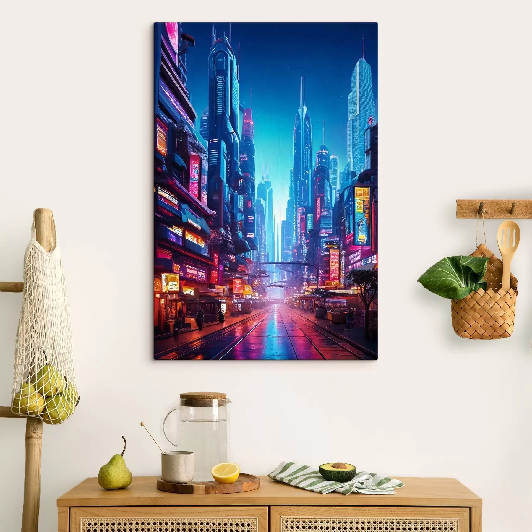 Картина футуристичне нічне місто s41410