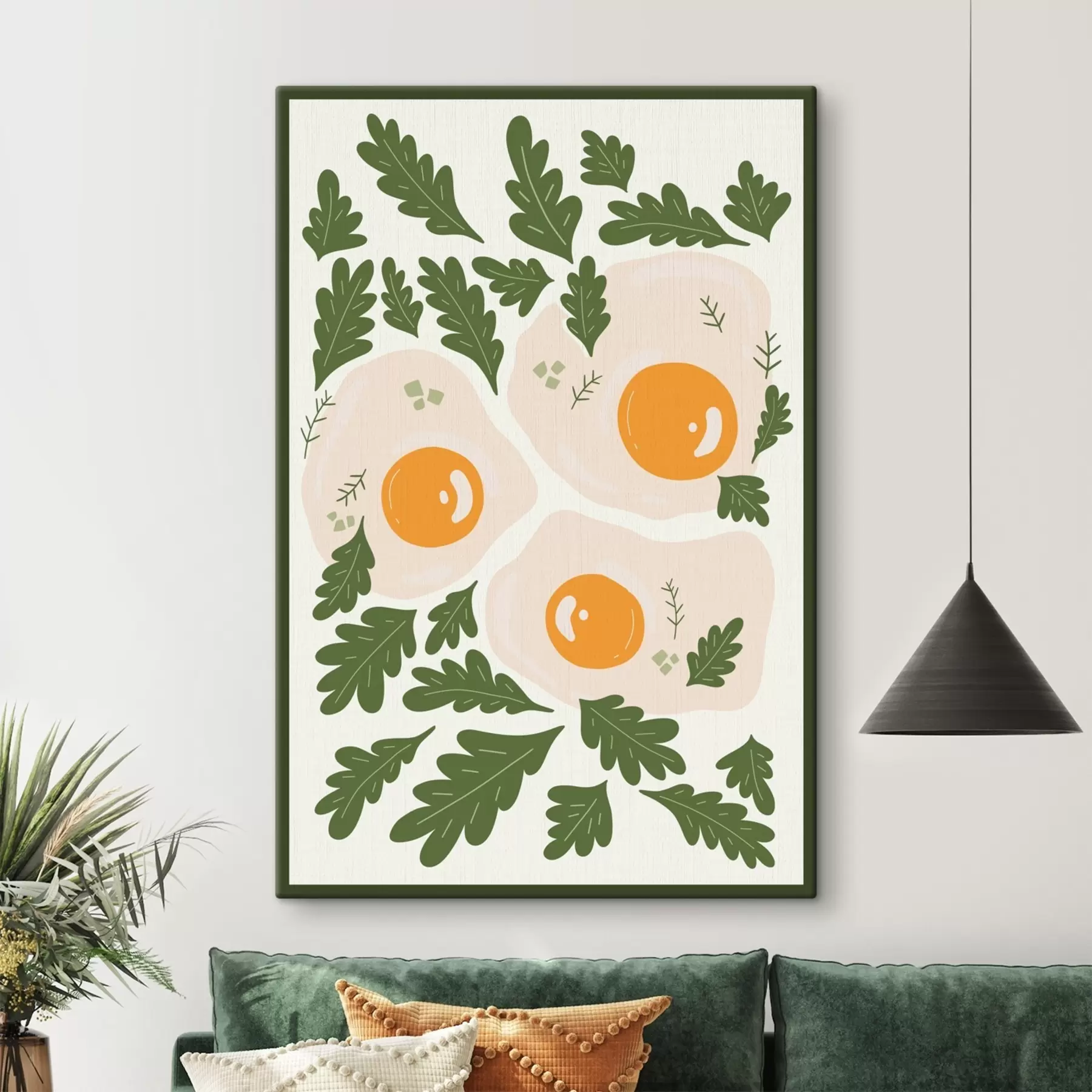 Картина Зображення яєць і листя s36860