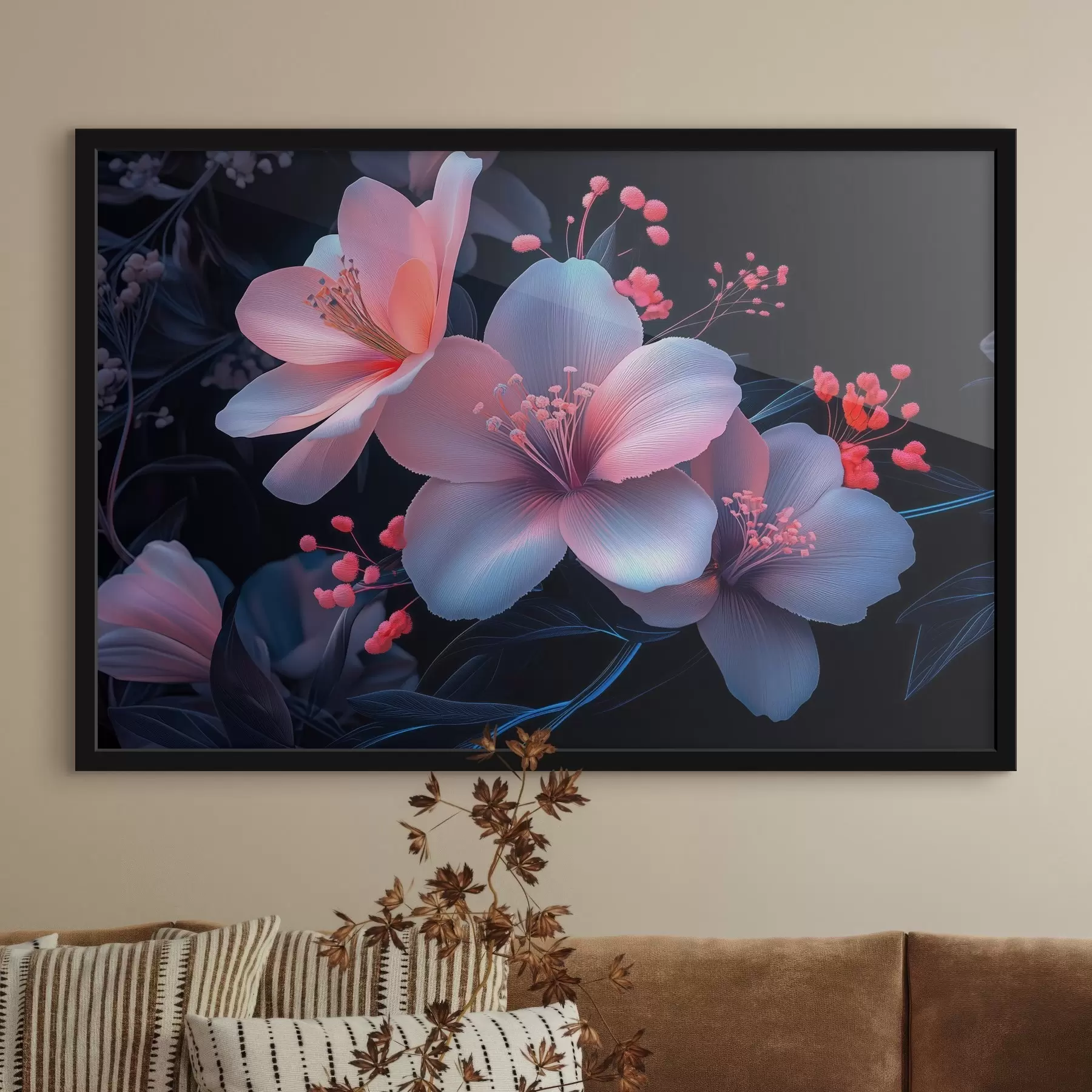 Картина Лілії з імітацією неонової фарби f41857