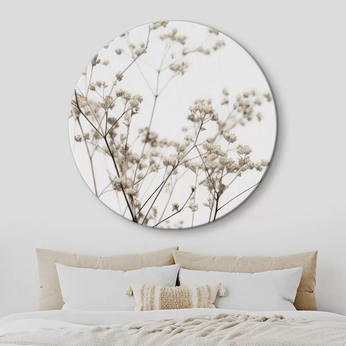 Кругла картина Невагомі скупчення засушених польових квітів r35606