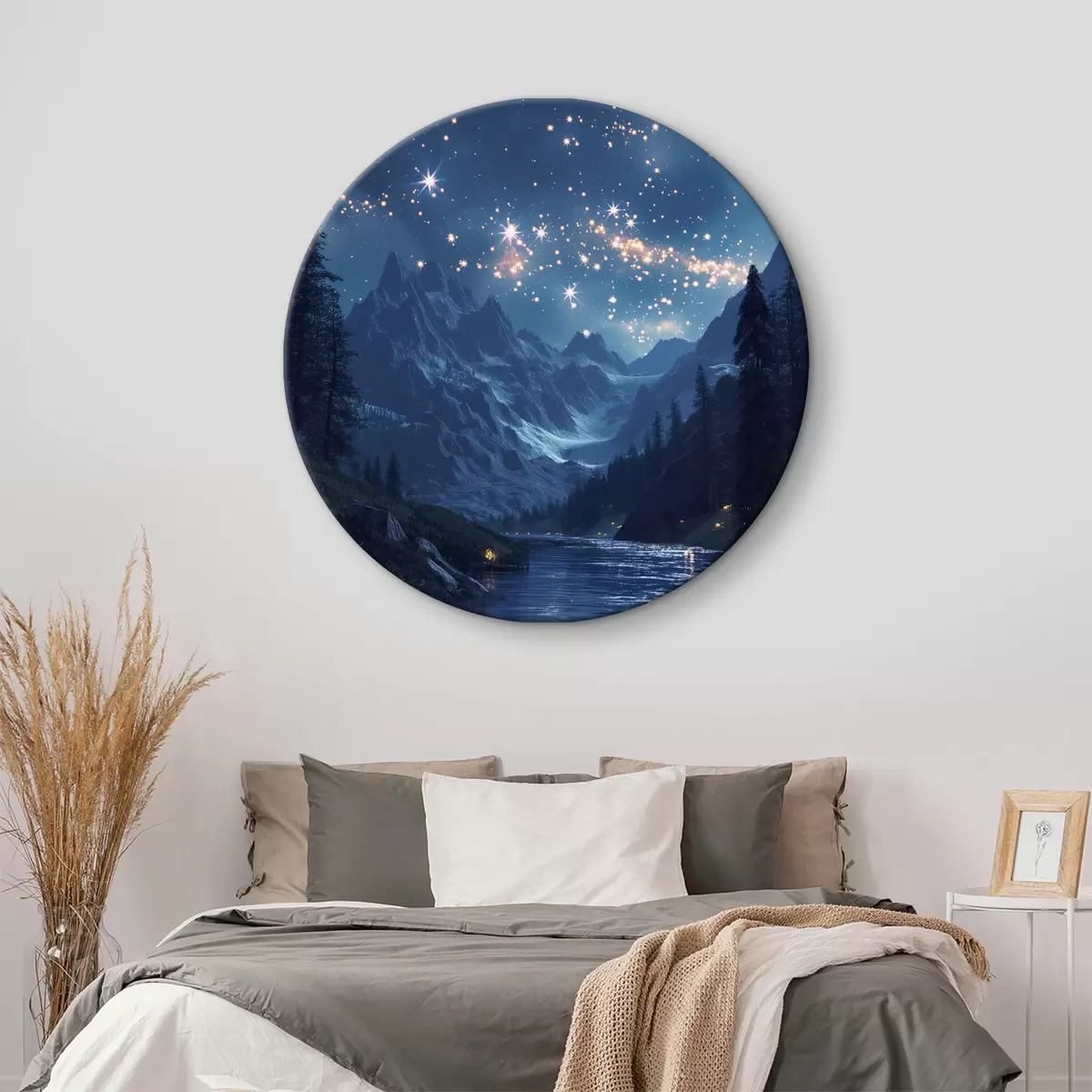 Кругла картина Веларіс, гори, зірки r40010