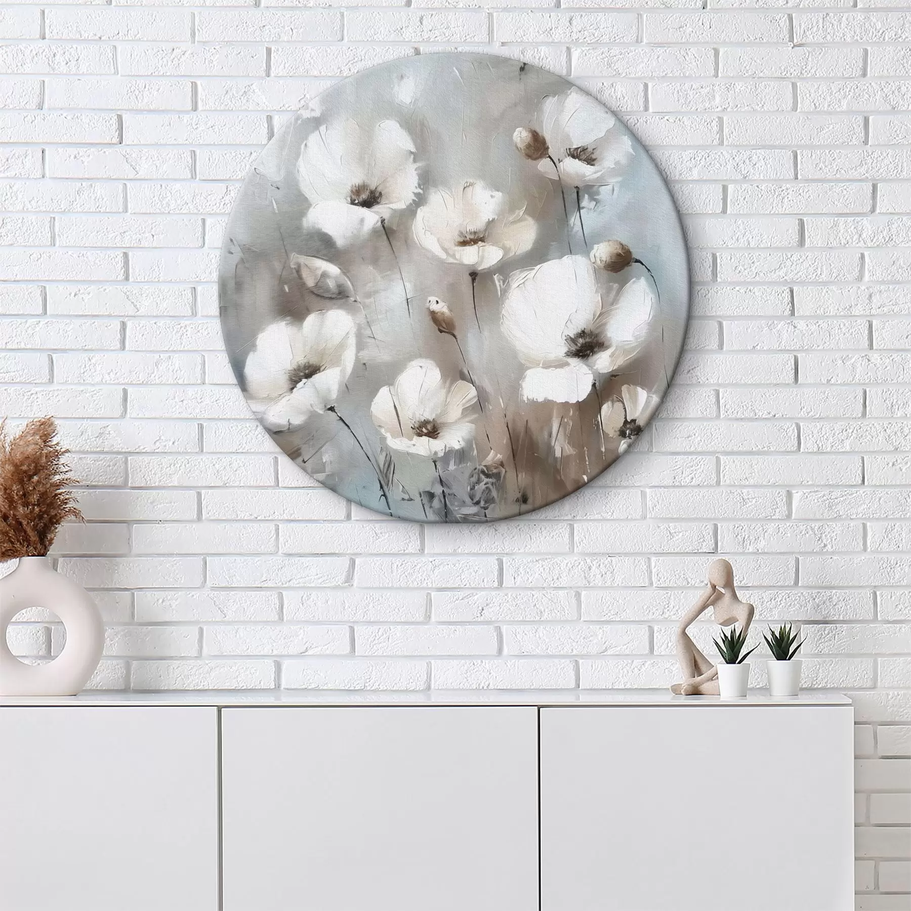 Картина Білі польові квіти завод друкованих текстури r38925