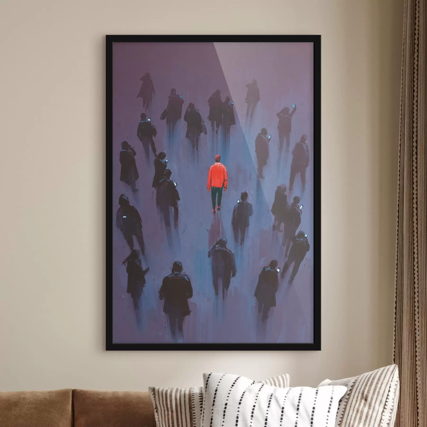 Картина Чоловік стоїть у натовпі людей f37093