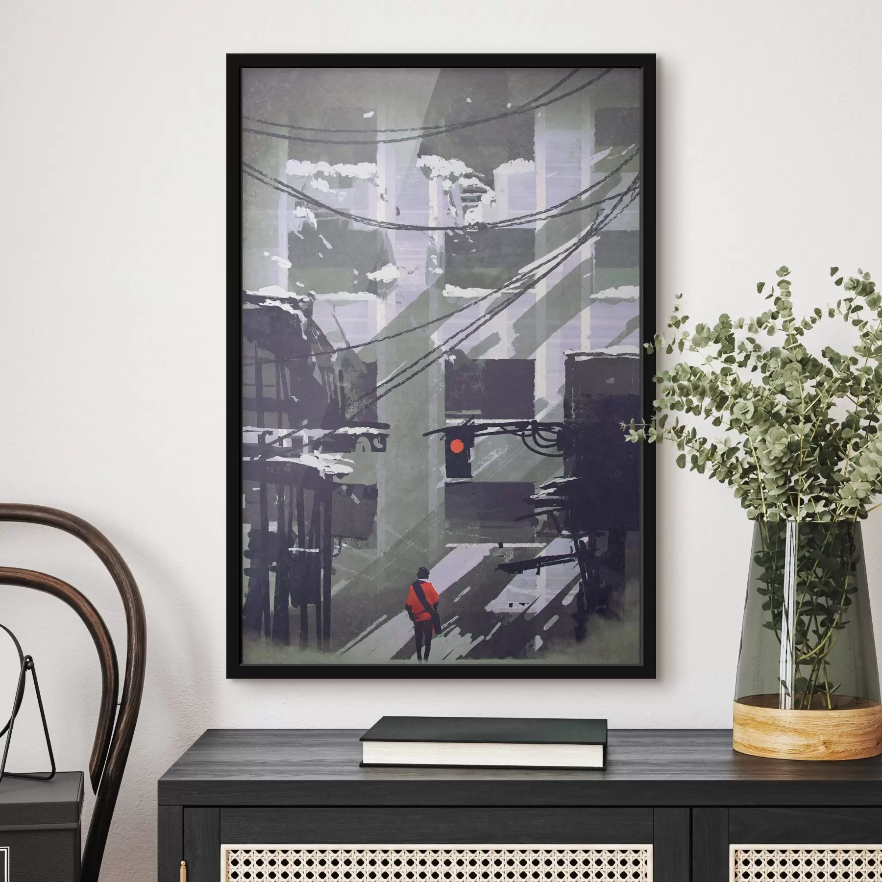 Картина Червоне світло в місті f37098