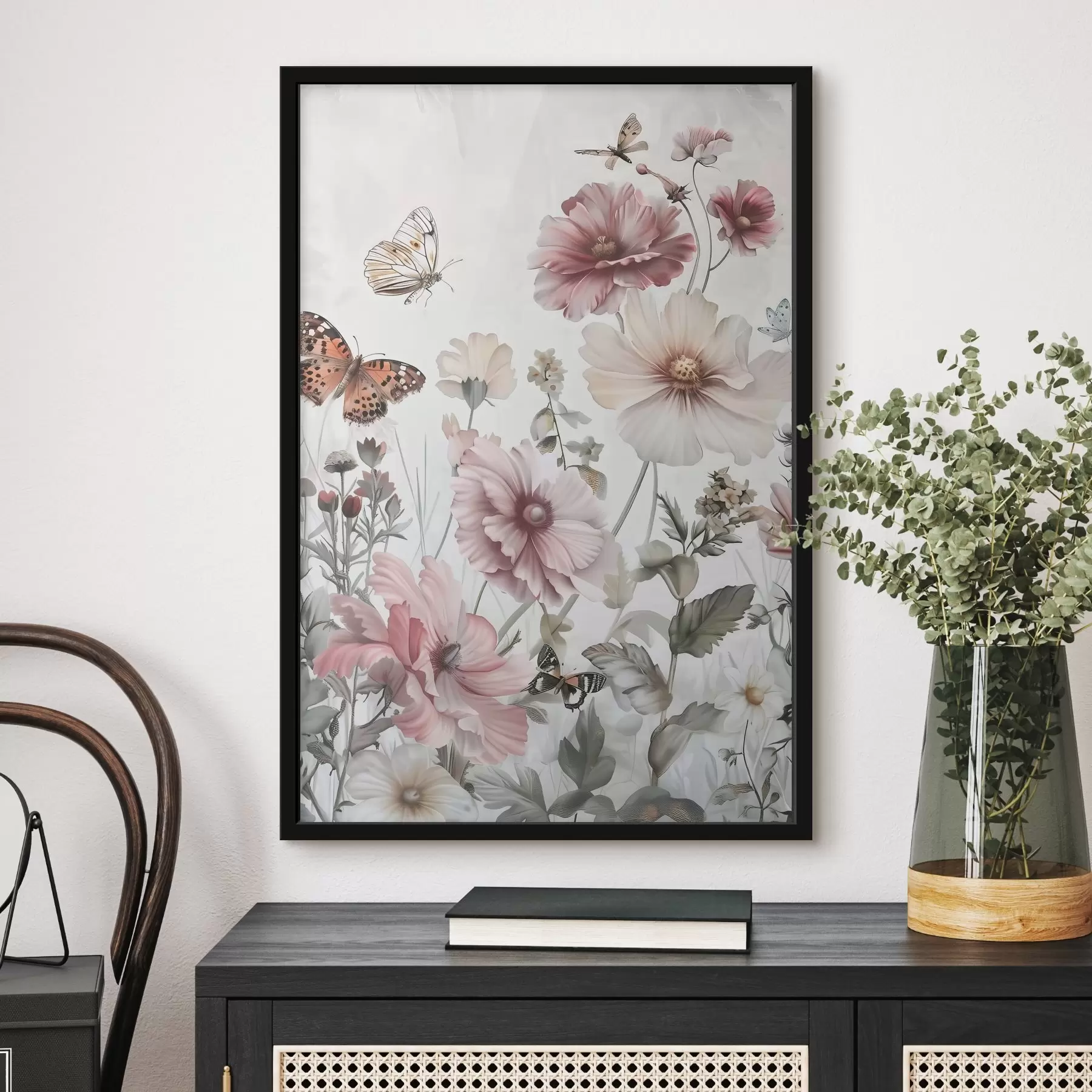 Картина Квіти та метелики крупним планом f38153