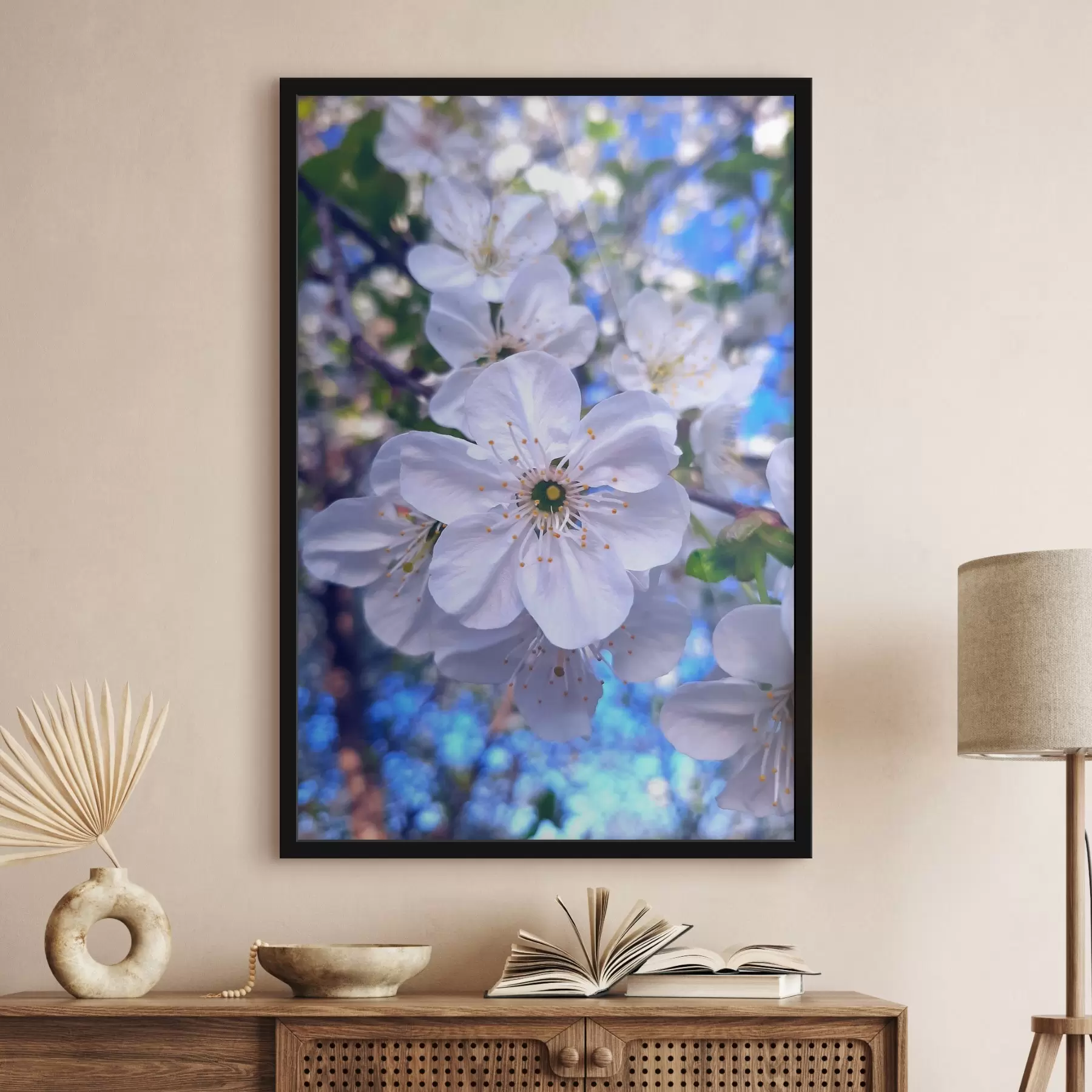 Картина білі квіти f33595