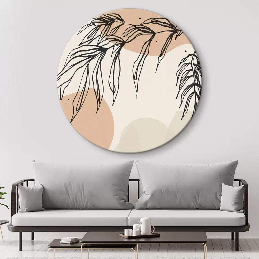 Картина Абстрактне листя, лінії різної форми r36186