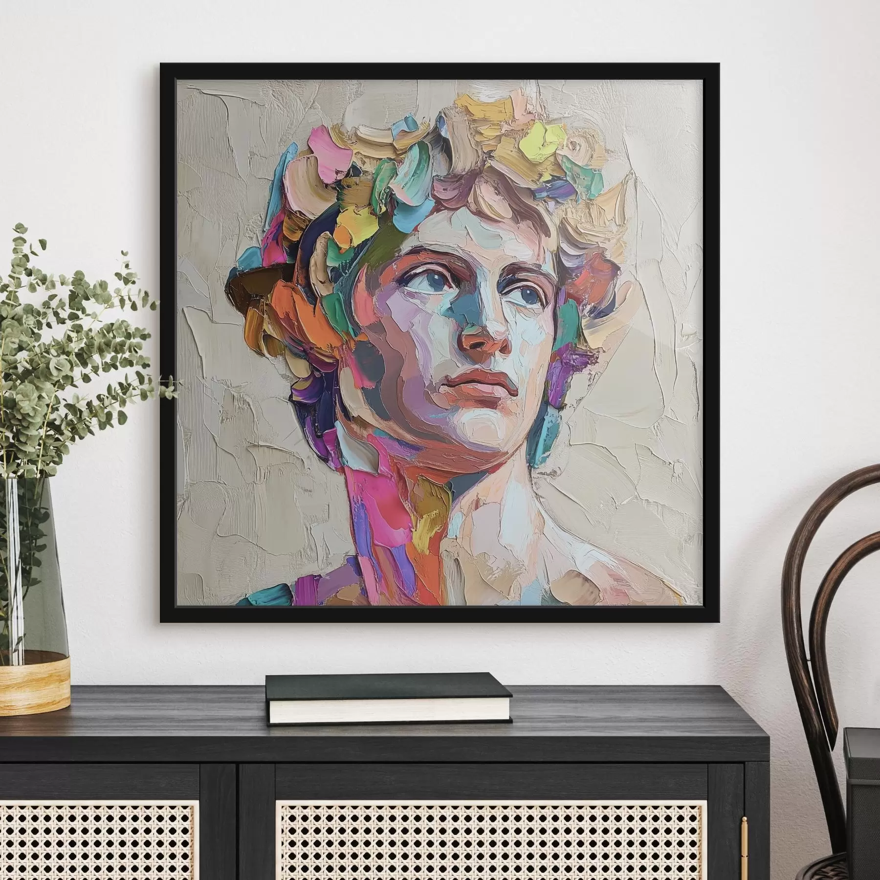 Картина Голова Давида з різнокольоровими мазками f42607