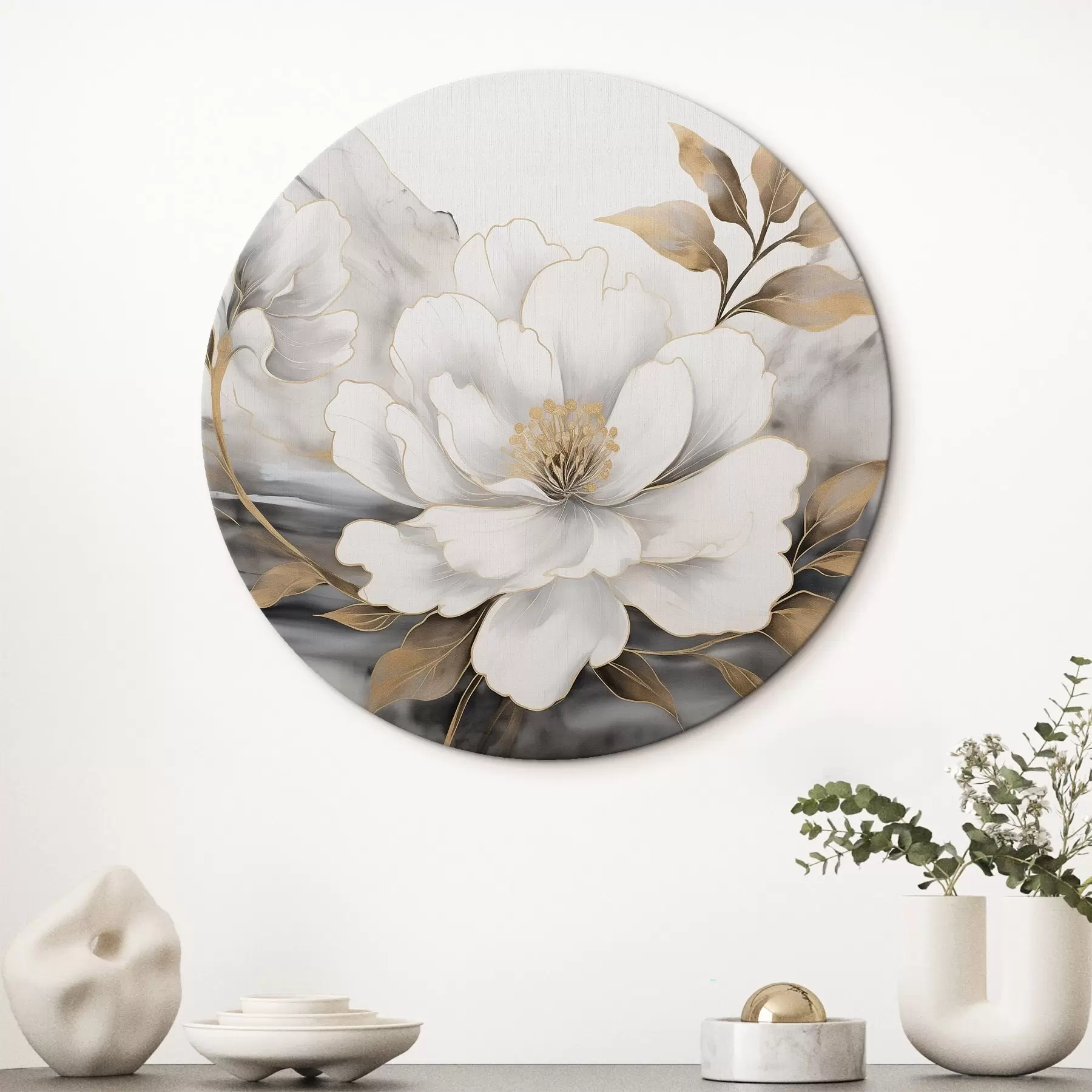 Картина Велика абстрактна квітка на акварельному тлі r42966