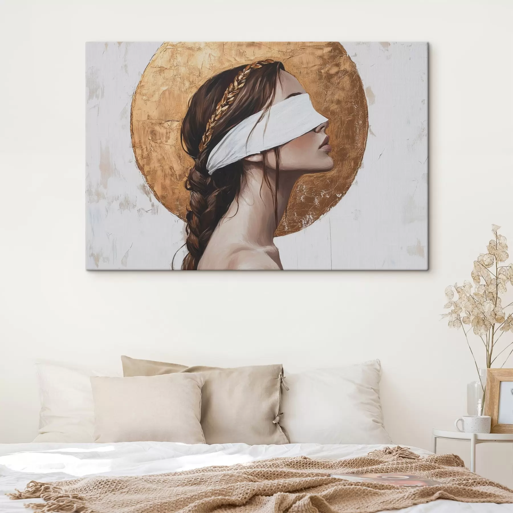 Картина Жінка з пов'язкою на очах, Греція, малюнок акрилом s43502