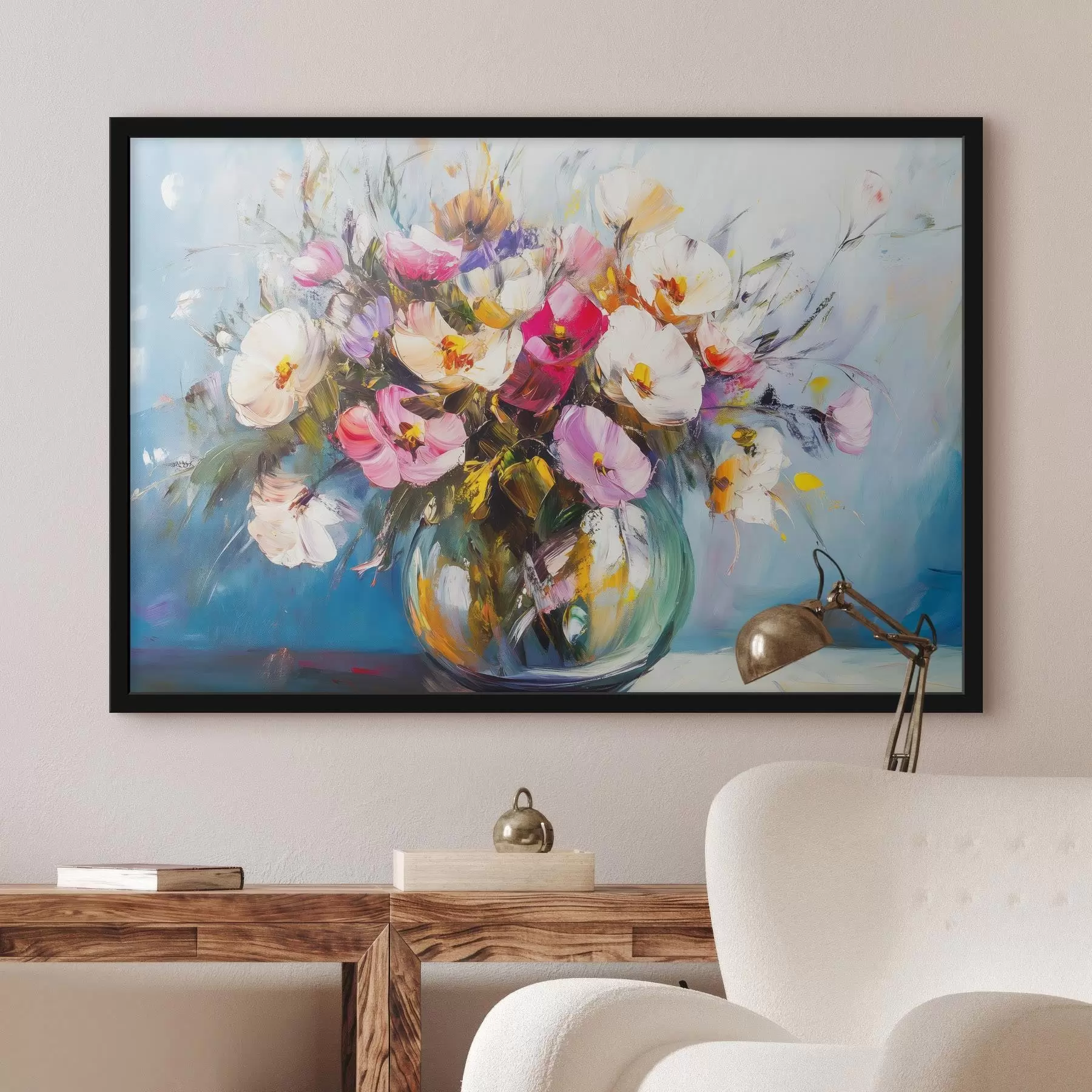 Картина Ніжний букет в стилі олійних фарб f43913