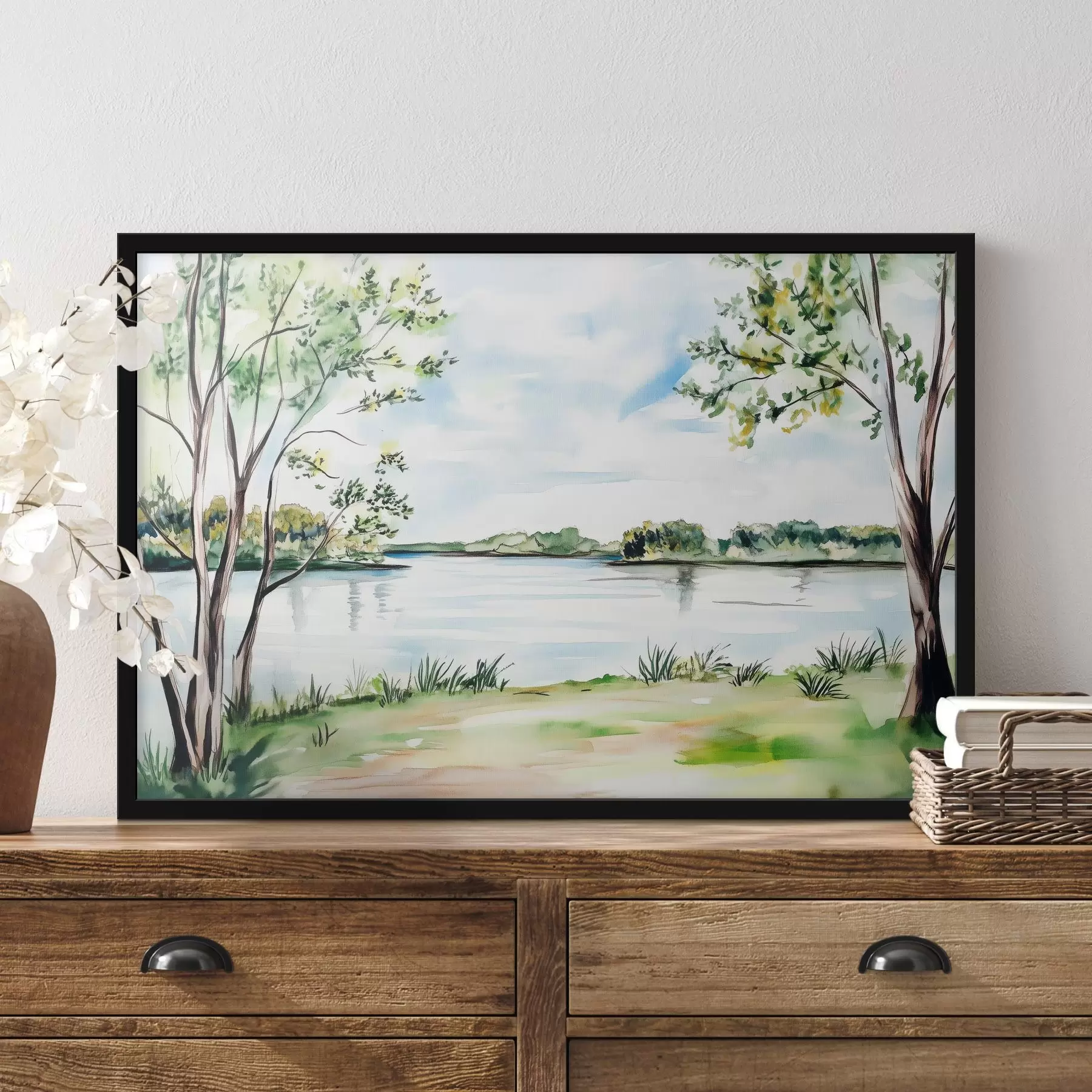 Картина Дерева біля озера f43921