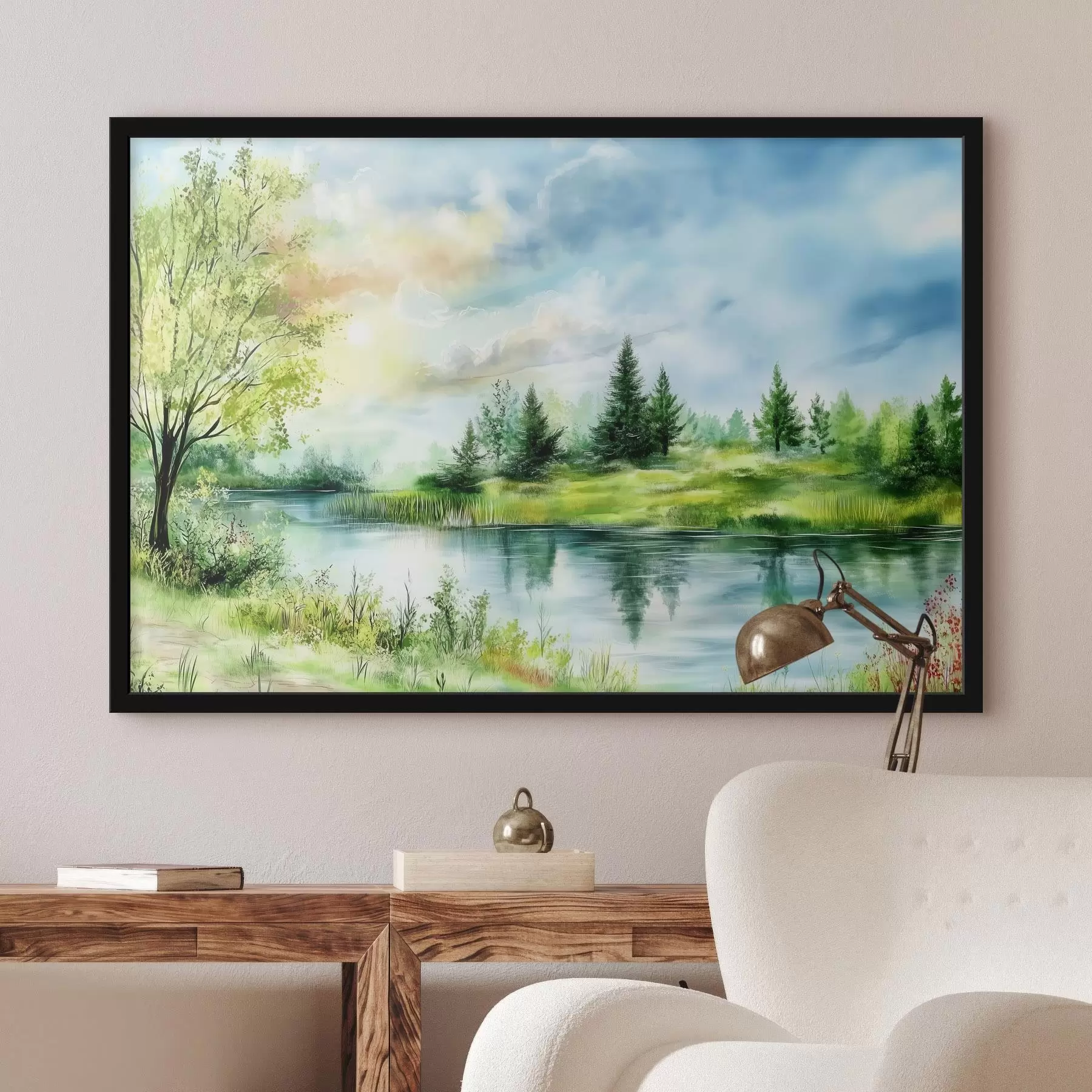 Картина Прекрасний вид на озеро f43923