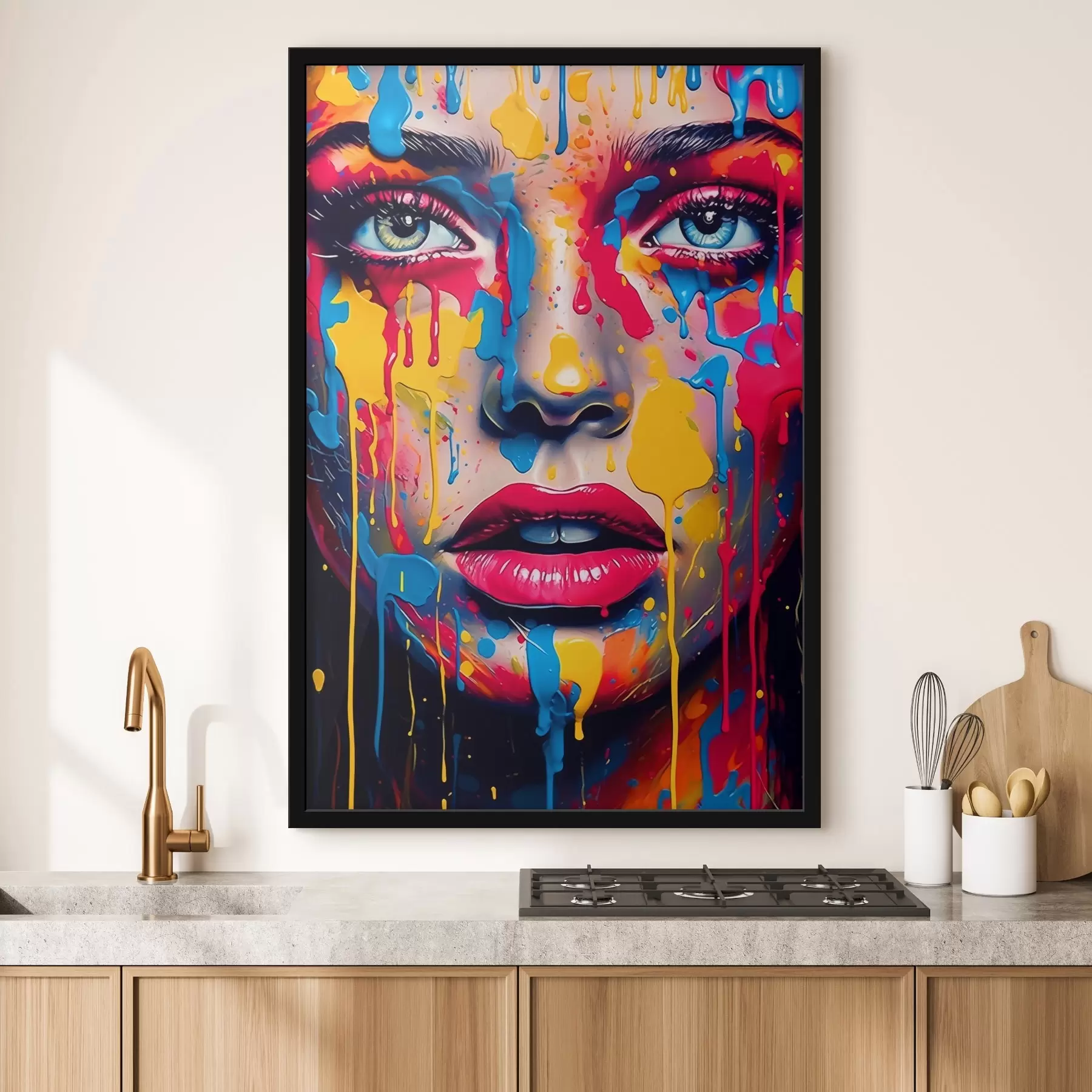 Картина Обличчя в фарбі f44104