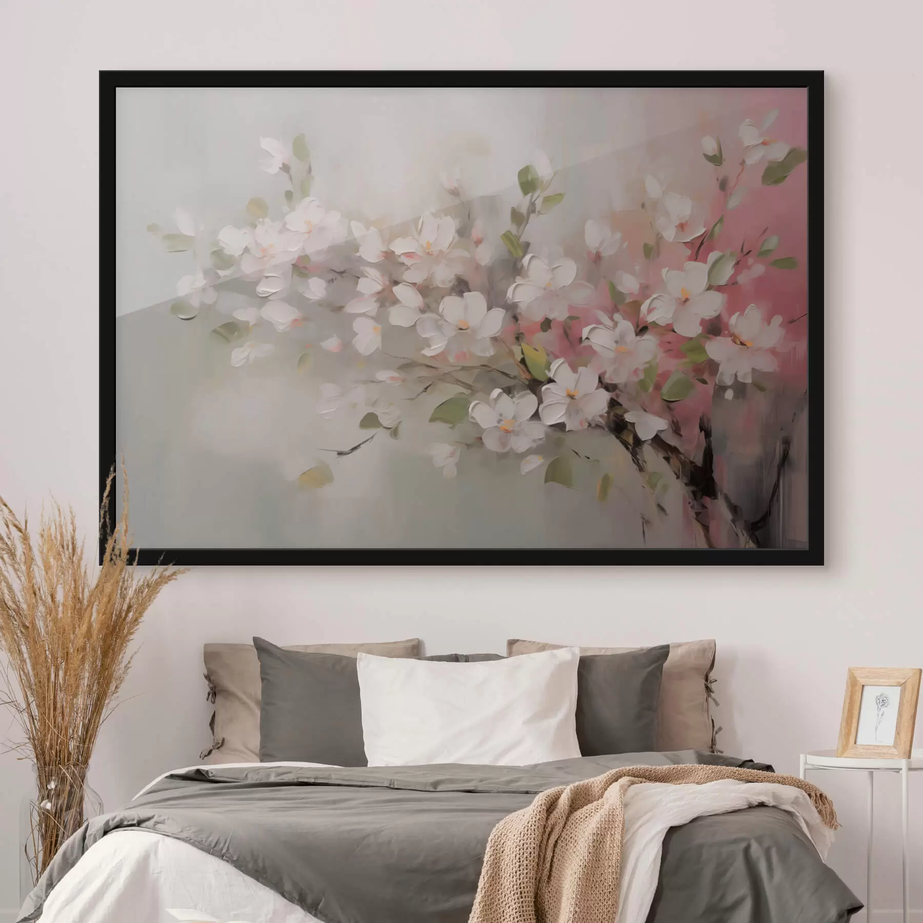 Картина Абстрактна гілка з ніжними квітами f44366