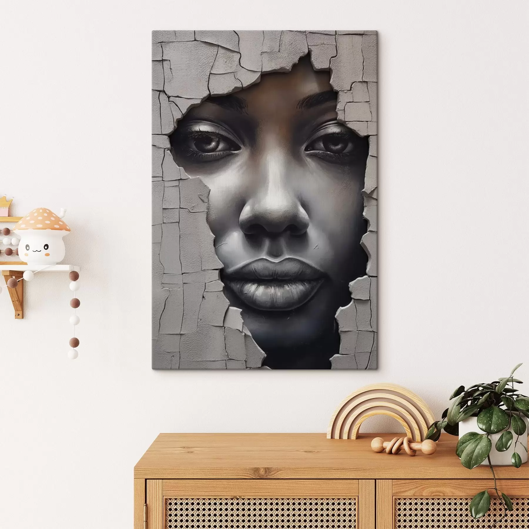 Картина Обличчя в тріщинах стіни s44495