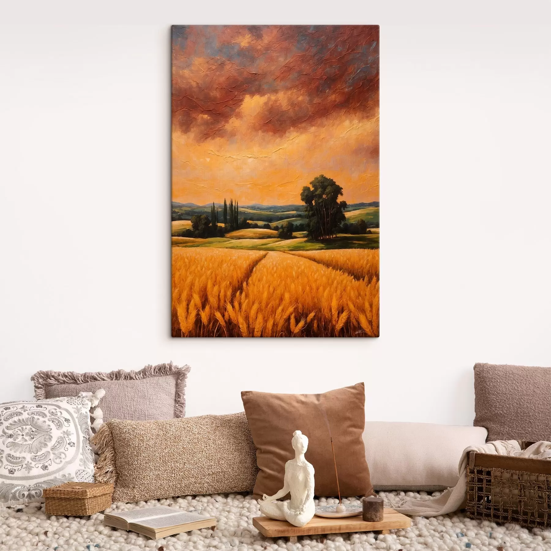 Картина Пшеничне поле в стилі акрилового живопису s44464