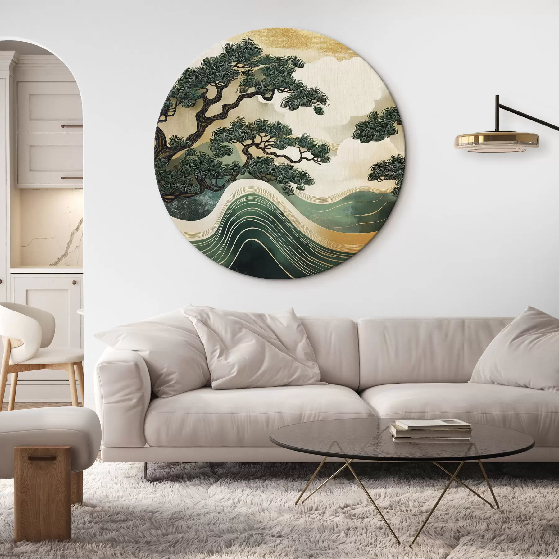 Картина Абстрактні пейзажі з соснами, китайський стиль r44720