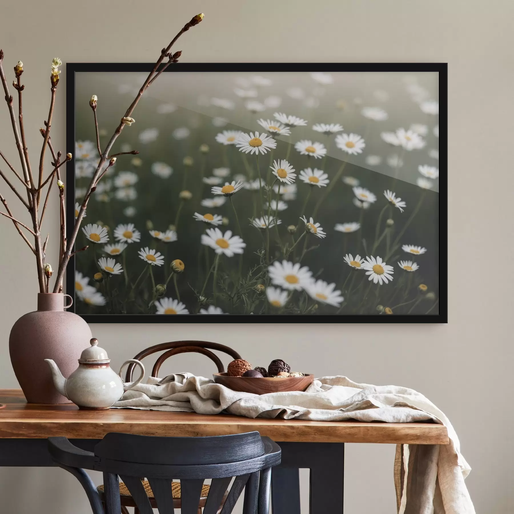 Картина Ромашкове поле з розфокусованим зеленим тлом f44898