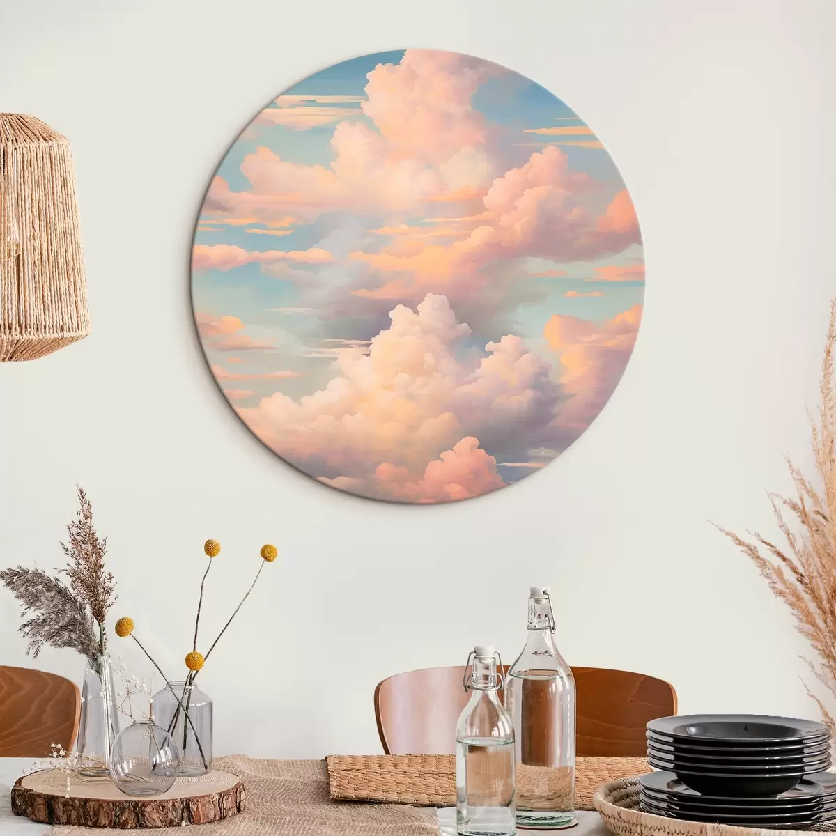Кругла картина Небо з хмарами r45023