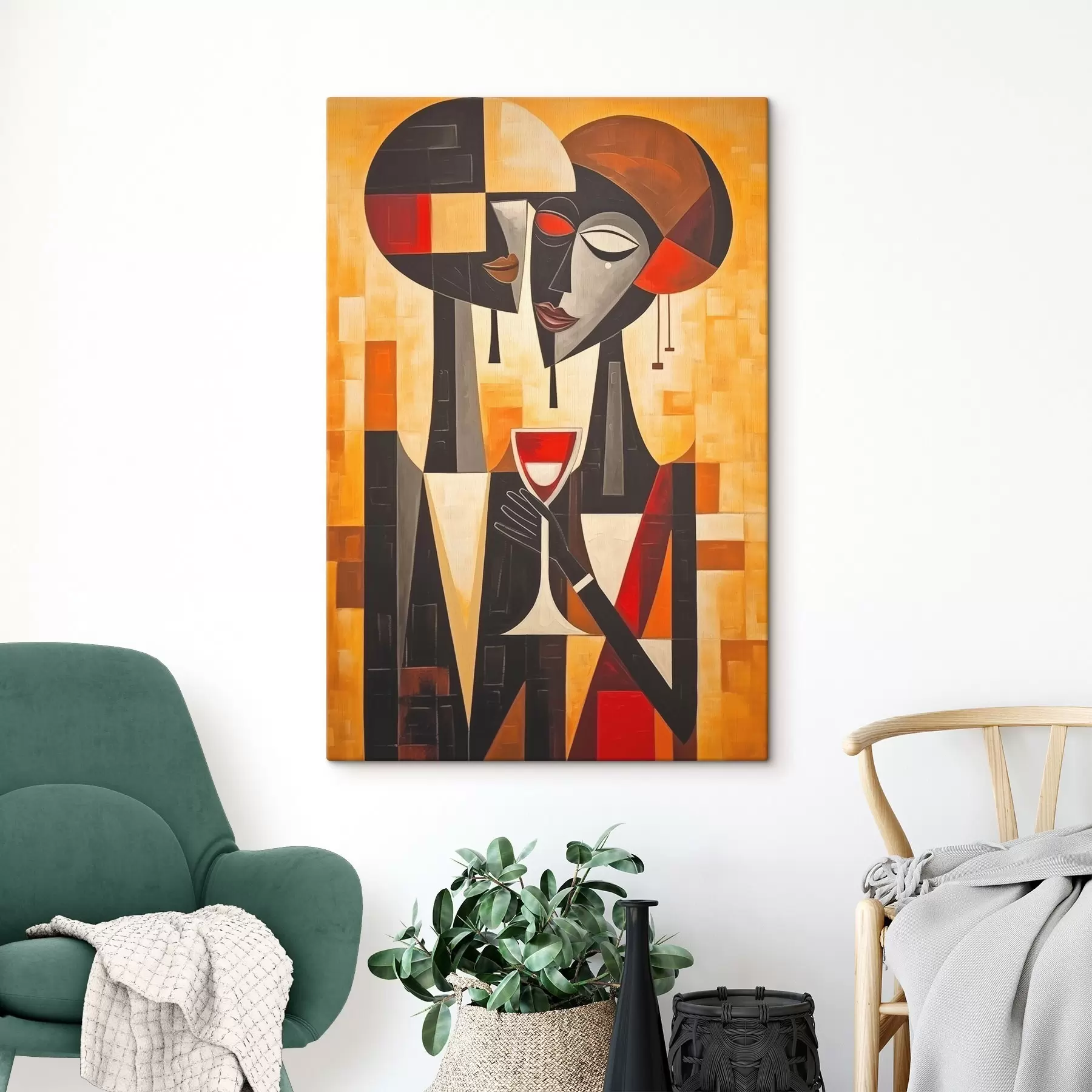 Картина Два з кубістичним склом s45085