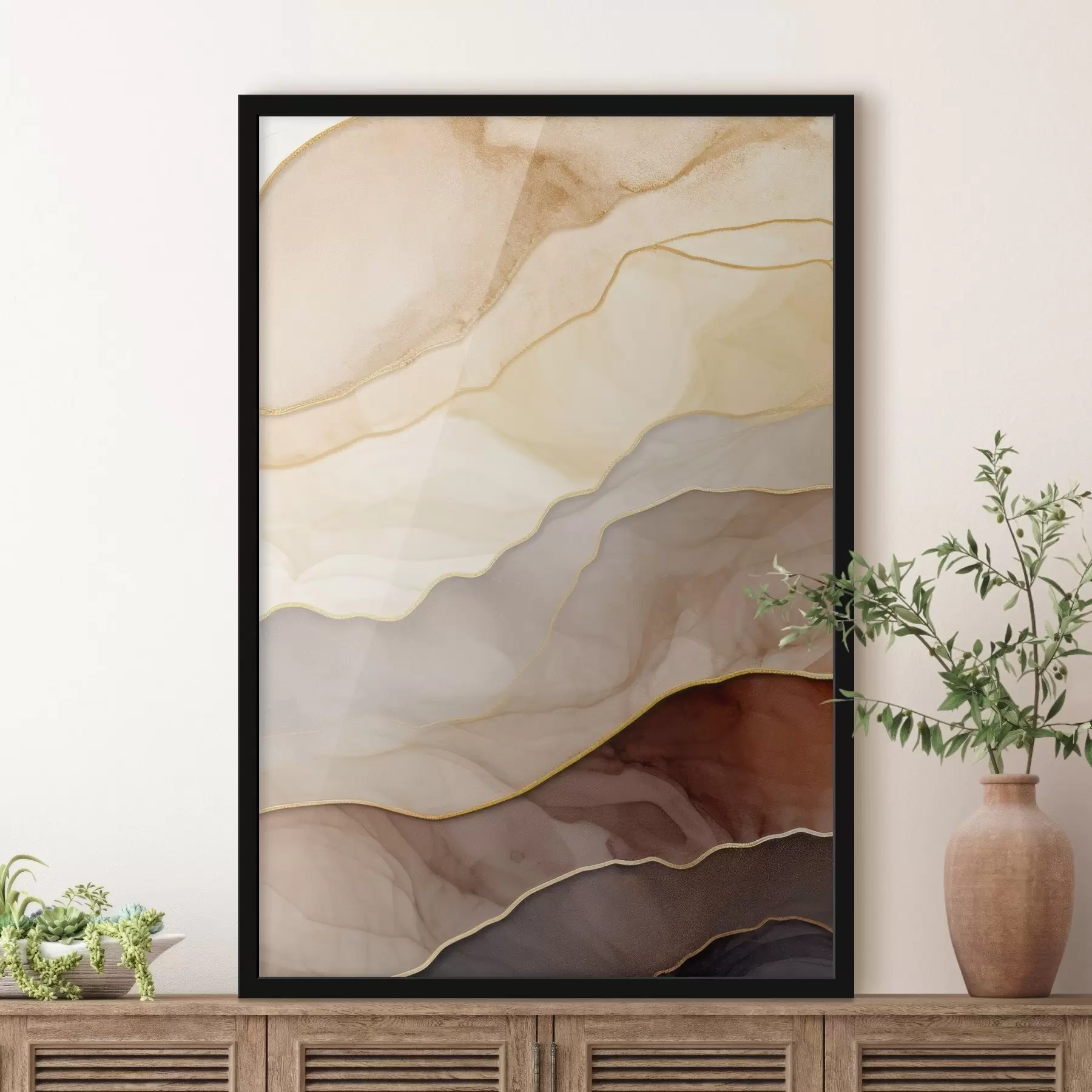 Картина хвилі, кремовий, напівпрозорий, складки, органічний, гладкий, спокійний, текстильний, повітряний f45089