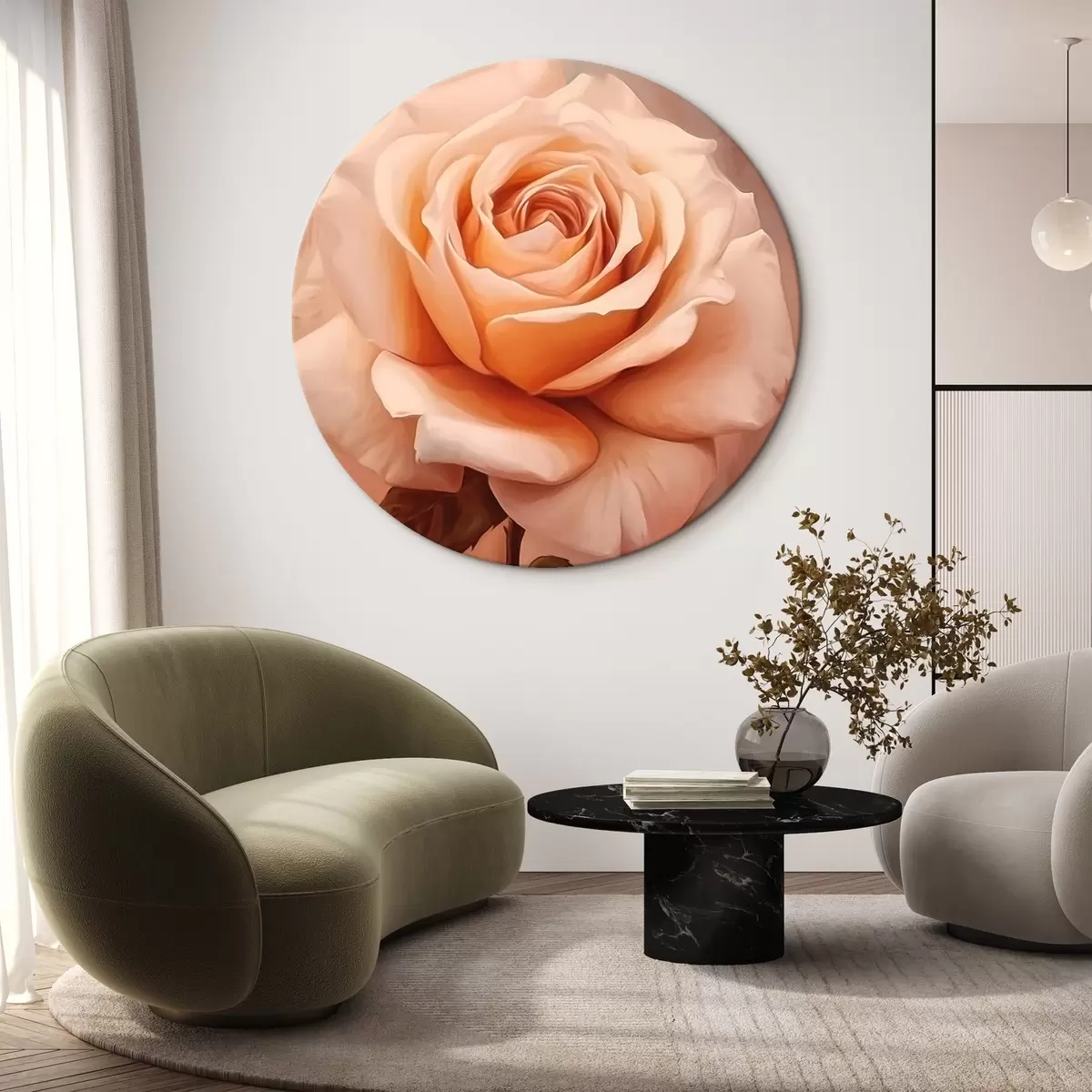 Кругла картина Роза r45226