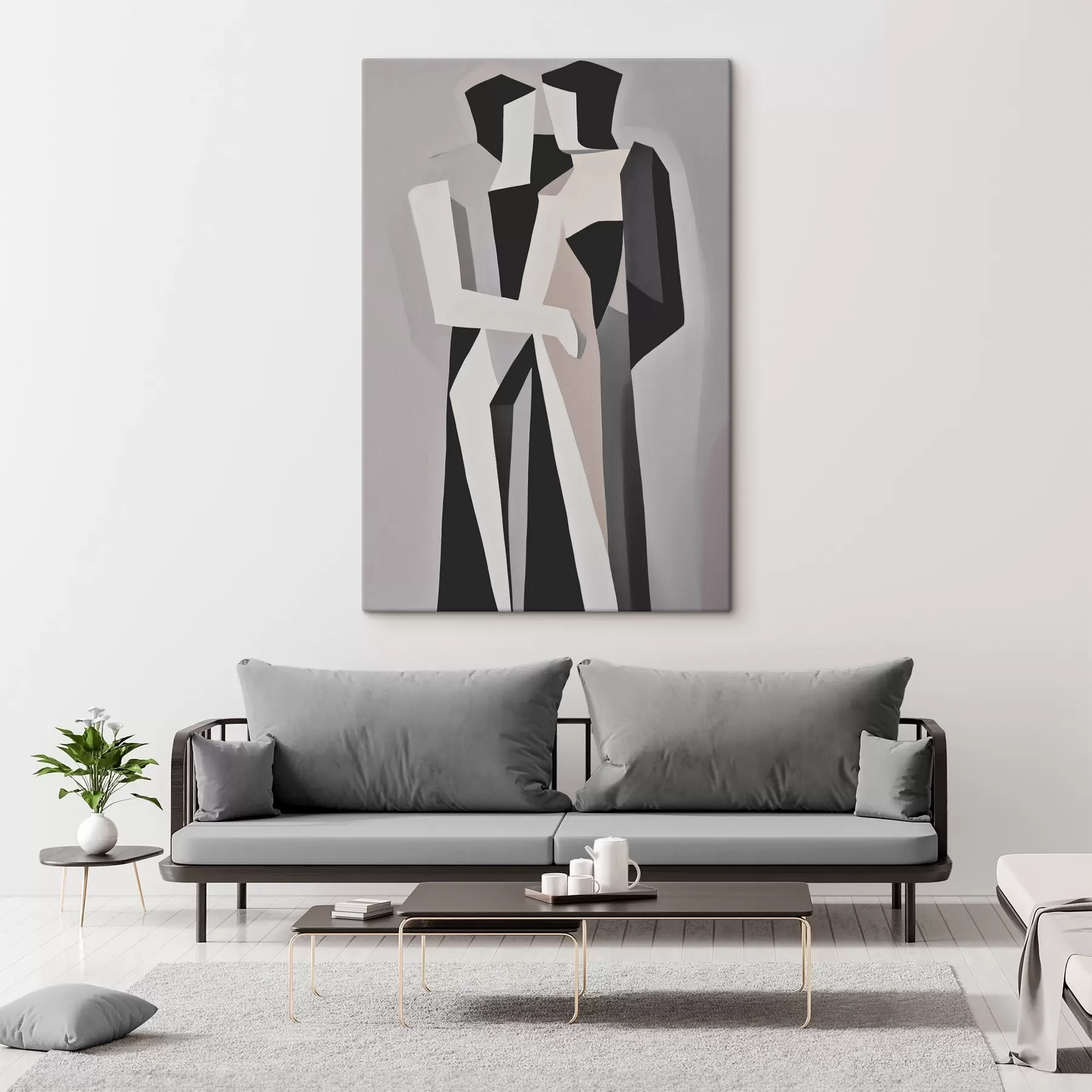 Картина Абстрактні фігури в монохромі s45155