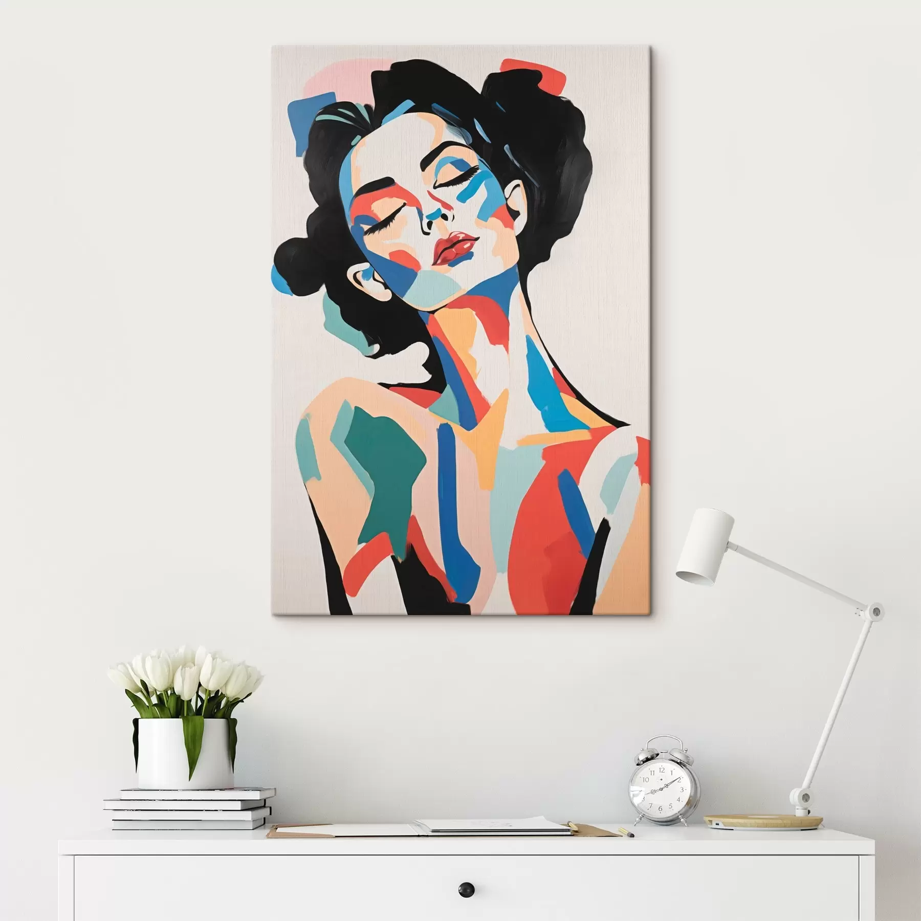 Картина Абстрактний портрет жінки з імітацією мазків пензля s45234