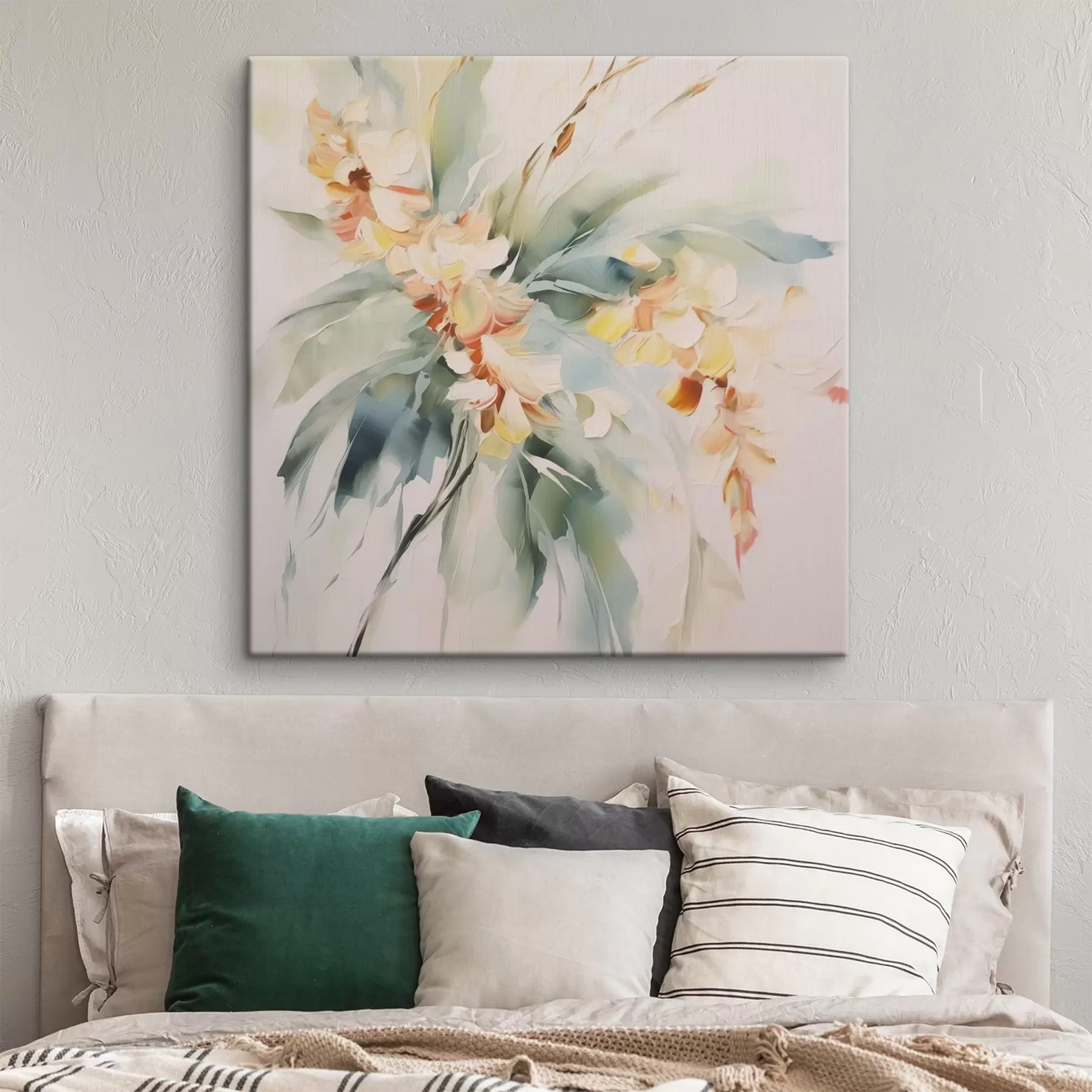 Картина Абстрактні квіти в листі s45305
