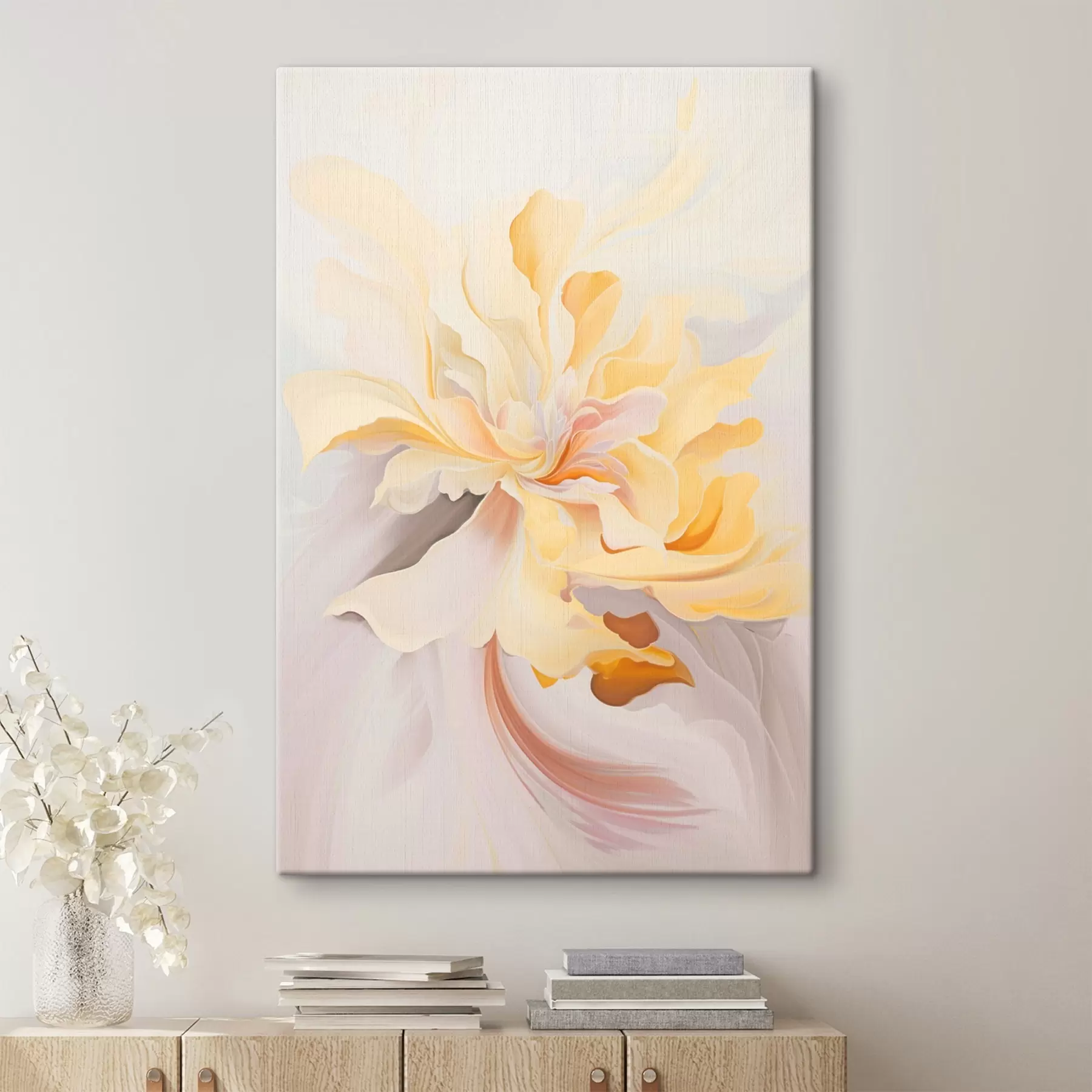 Картина Ніжна квітка: абстрактний живопис у пастельних тонах s45256