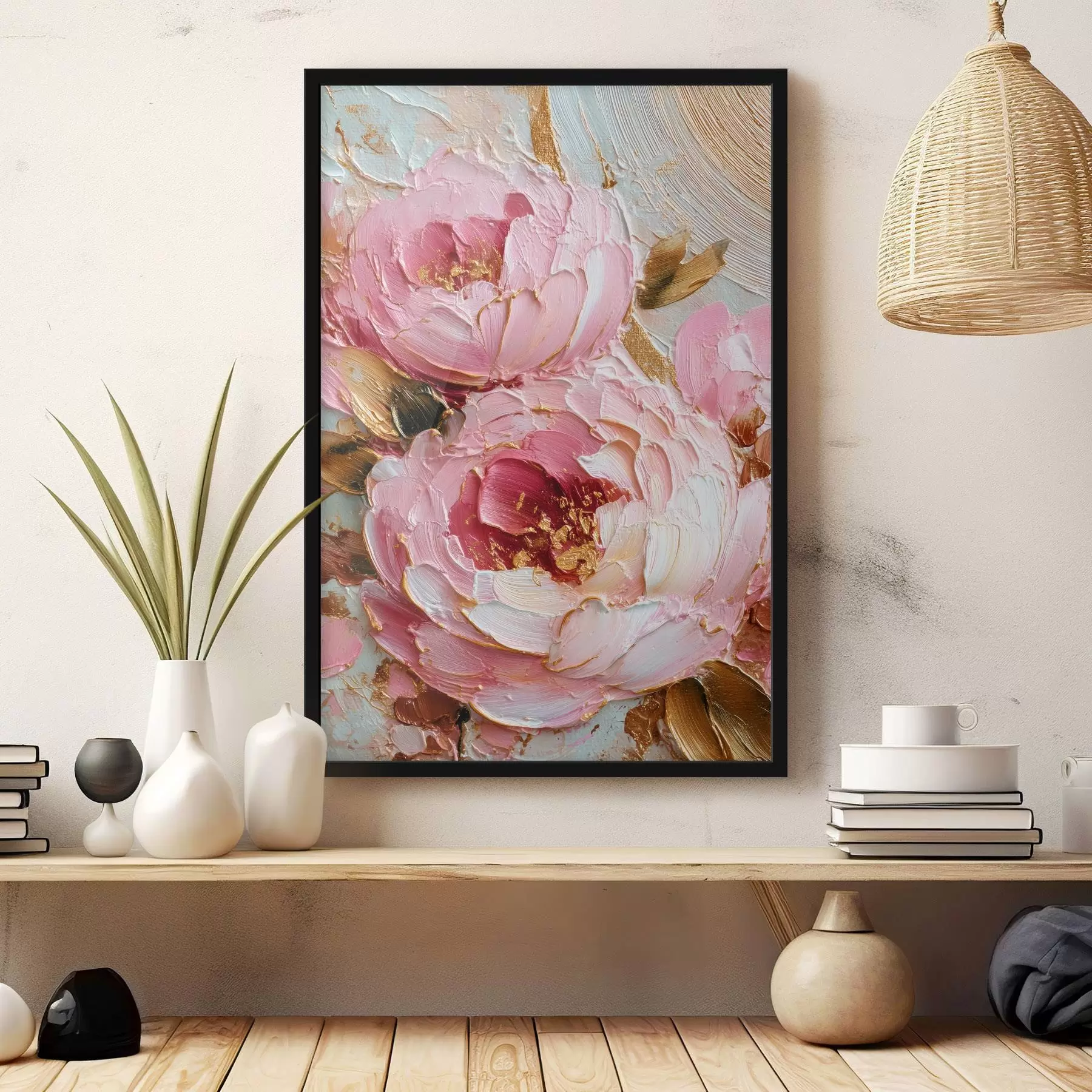 Картина Об'ємні пелюстки: мистецтво імпасто з яскравою текстурою f45251