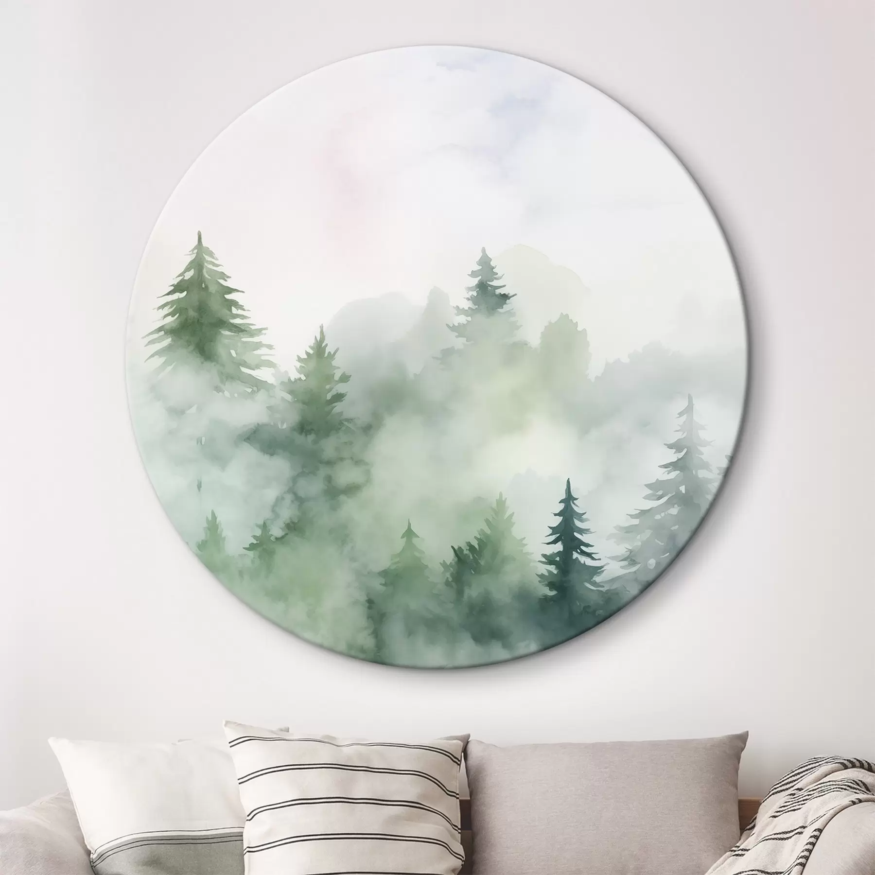 Картина Ліс у тумані, імітація акварелі r45343