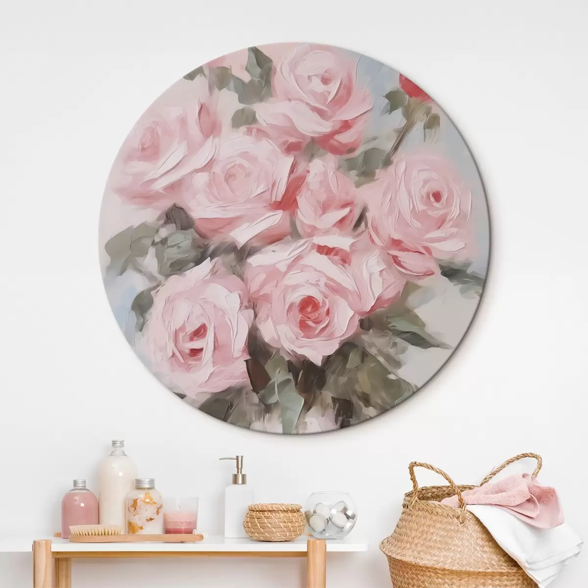 Кругла картина Букет троянд r45362