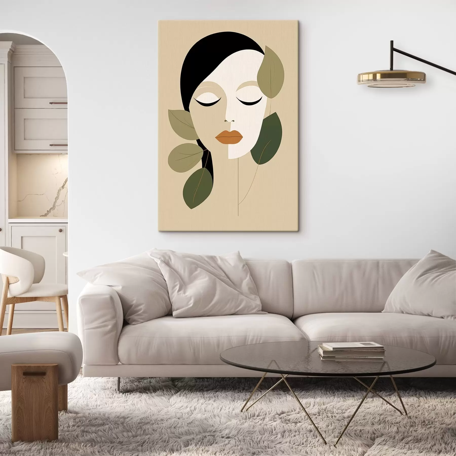 Картина Дівчина з листям s45389