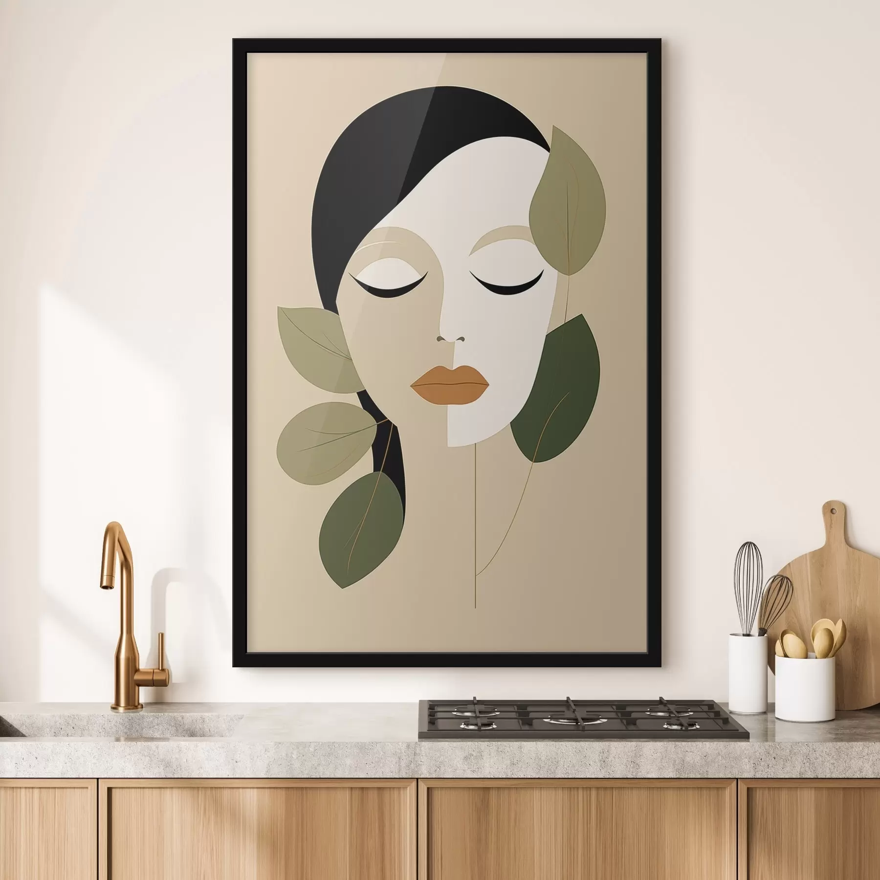 Картина Дівчина з листям f45389