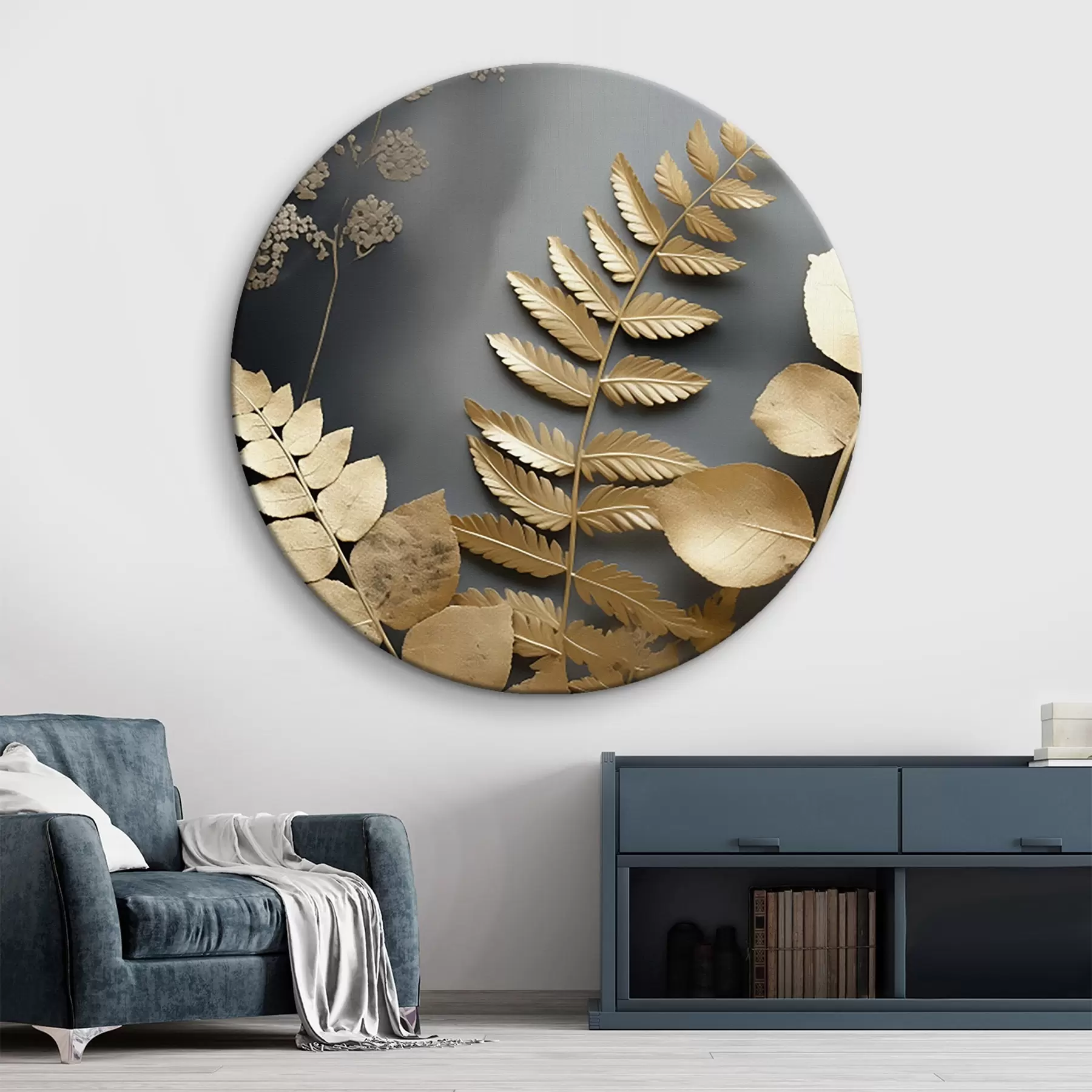 Картина Гілки евкаліпта та тропічне листя на темному тлі r45333