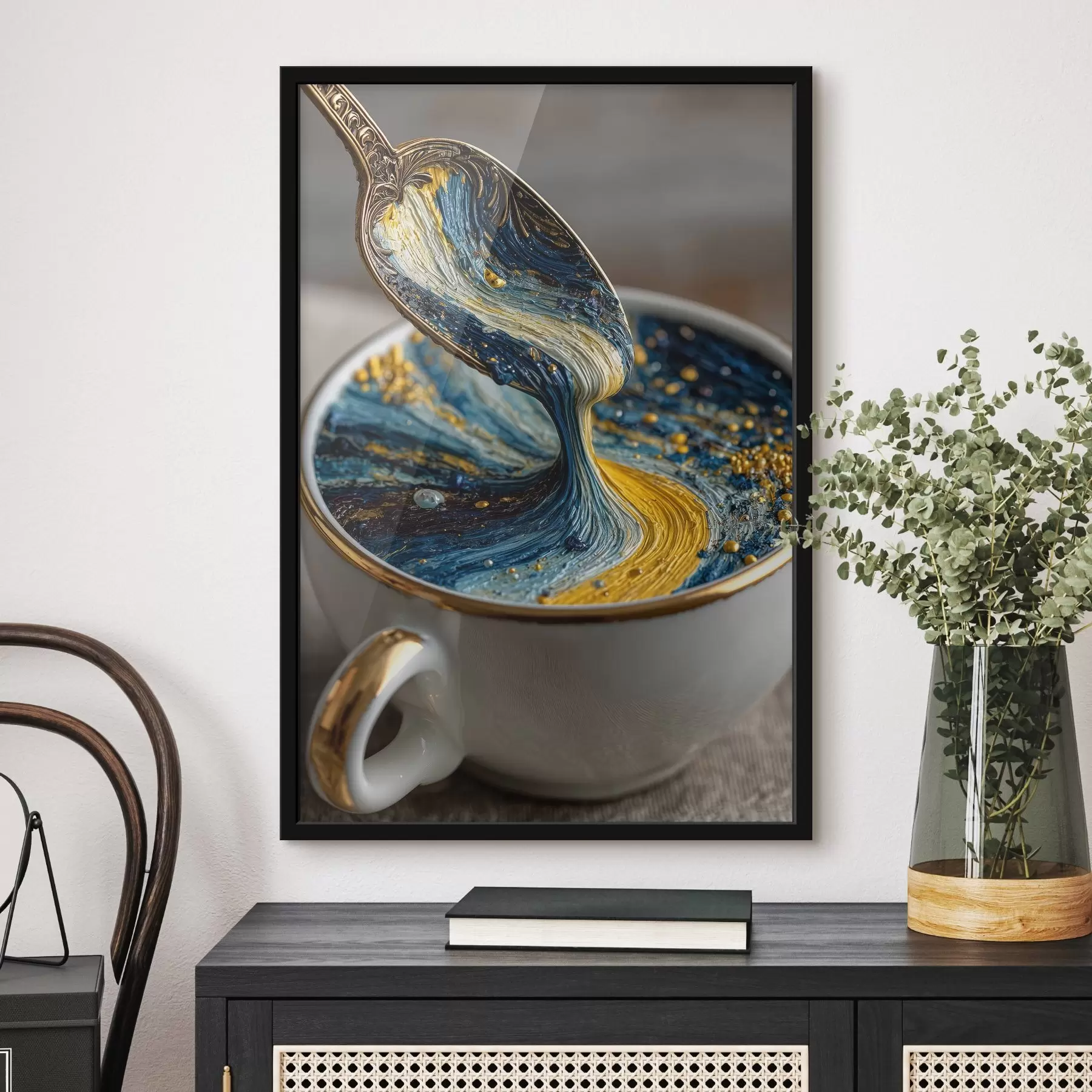 Картина Абстрактна композиція: змішані кольори в чашці у стилі Ван Гога f45545