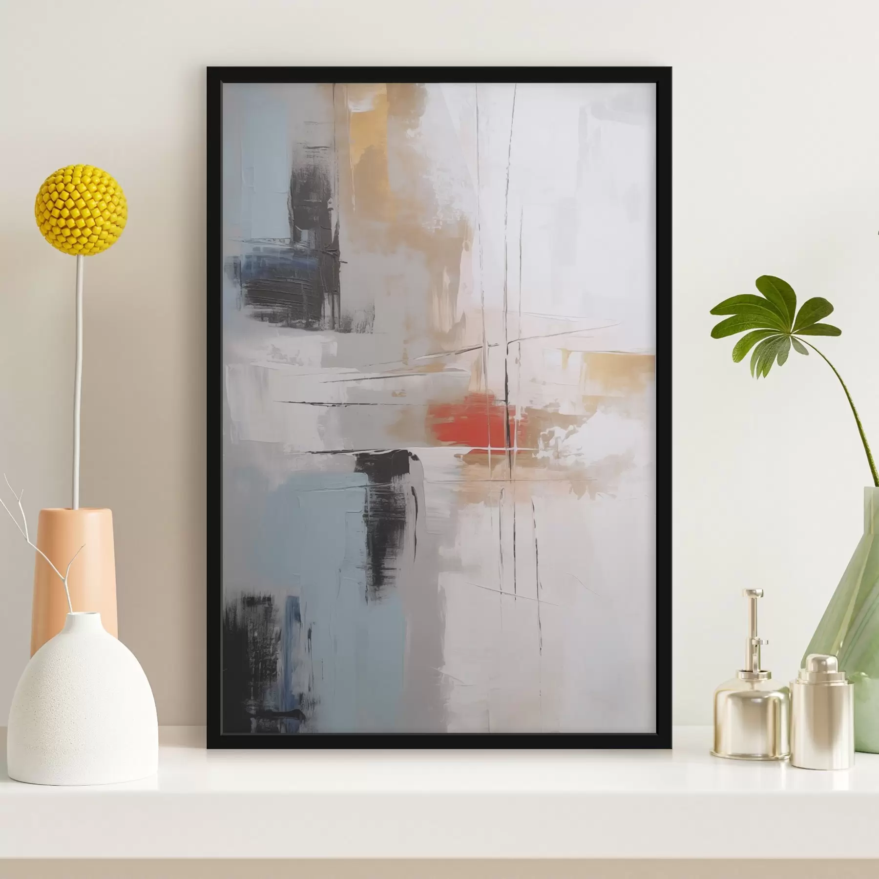 Картина Абстракція з імітацією живопису та потертостей f45635