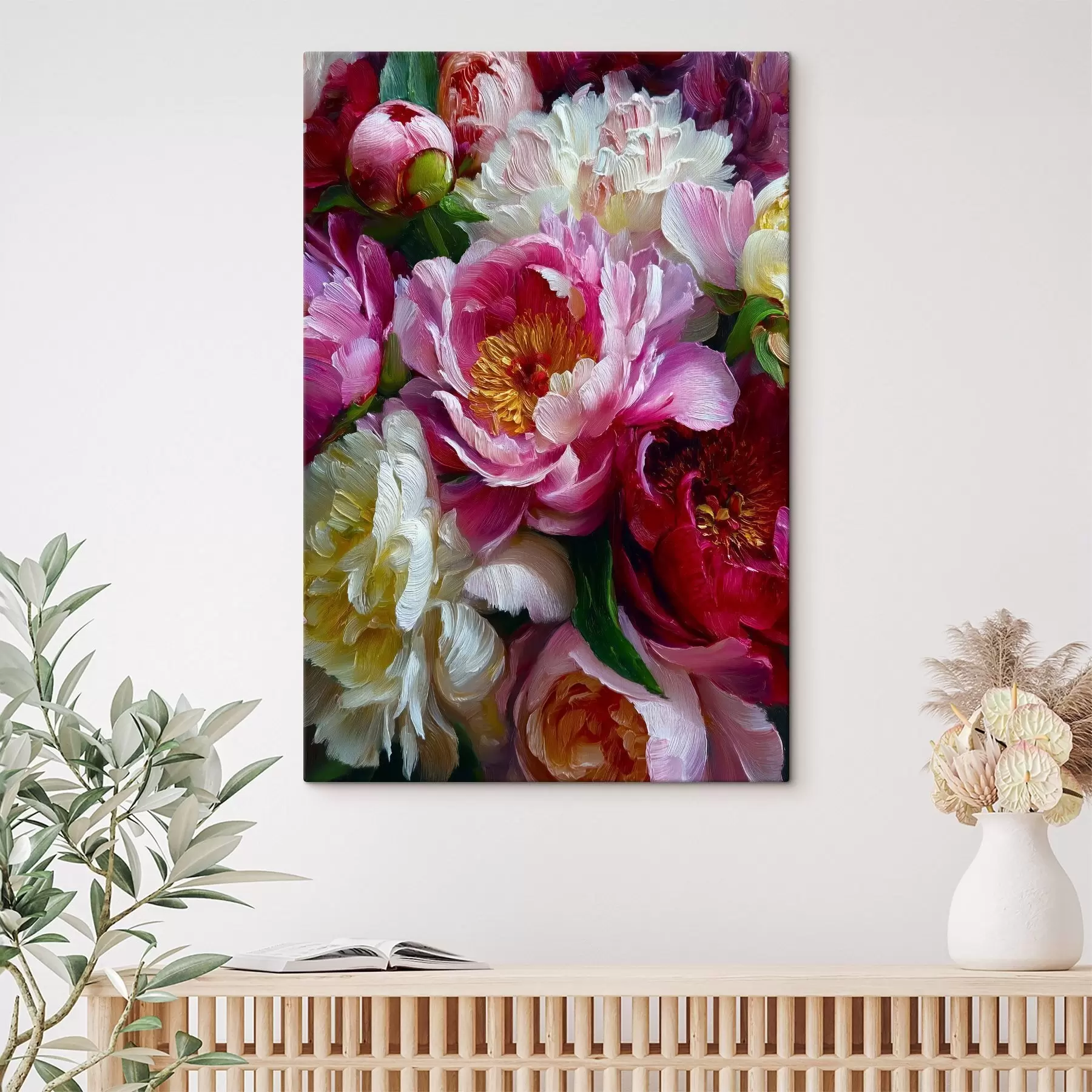 Картина Пишні півонії в техніці імпасто s45595