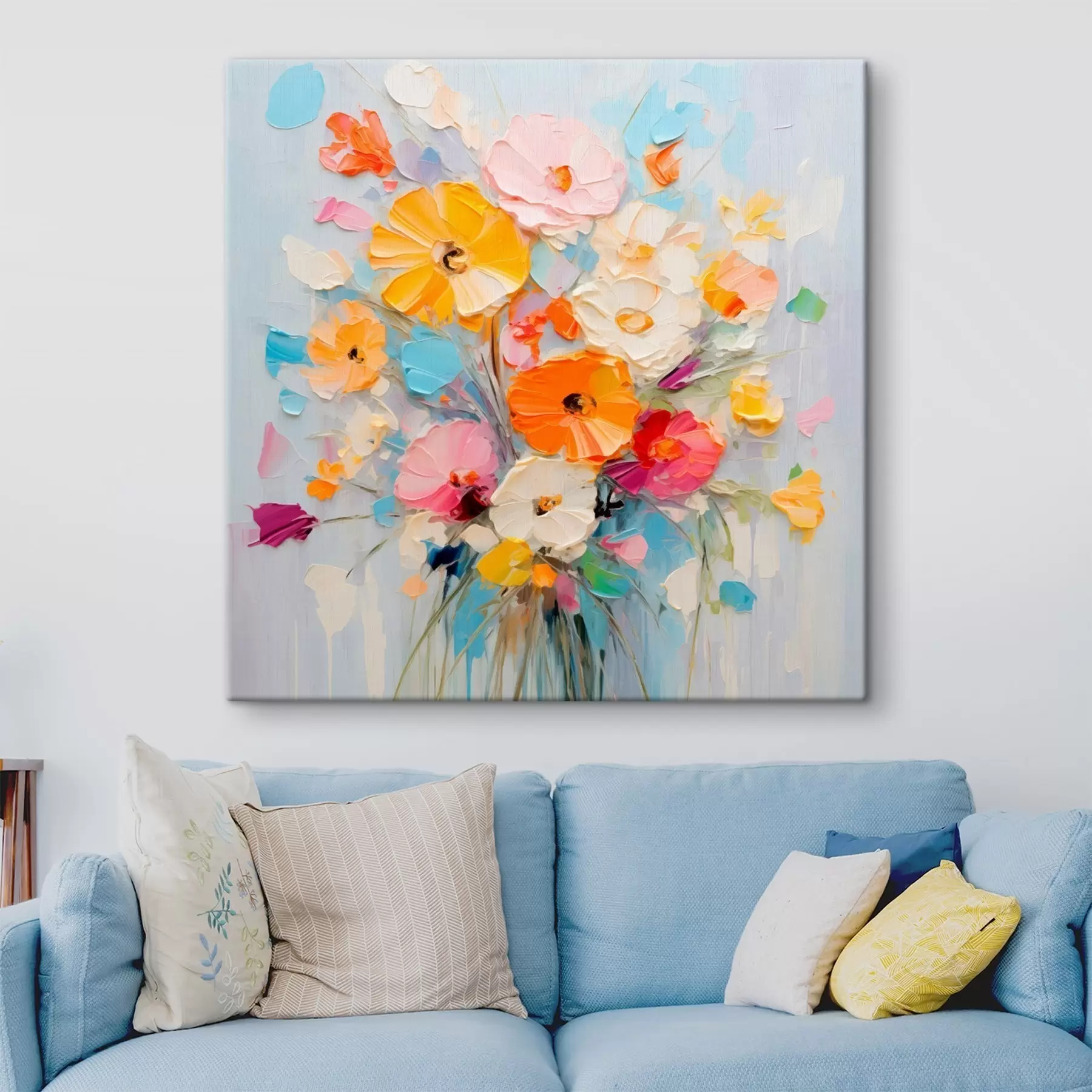 Картина Квітковий мотив: абстрактний букет у пастельних тонах s45599