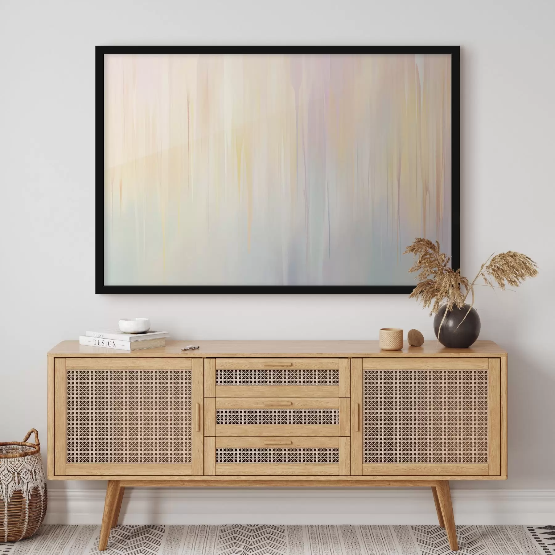 Картина Абстрактні вертикальні смужки в пастельних відтінках f45508