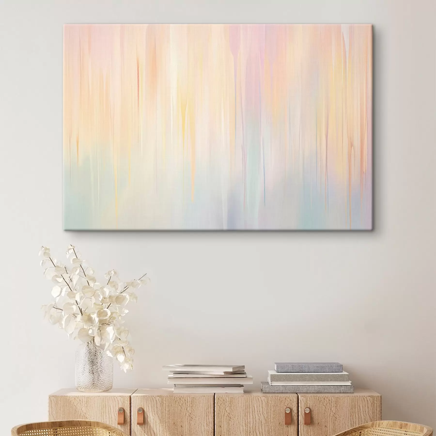 Картина Абстрактні вертикальні смужки в пастельних відтінках s45508