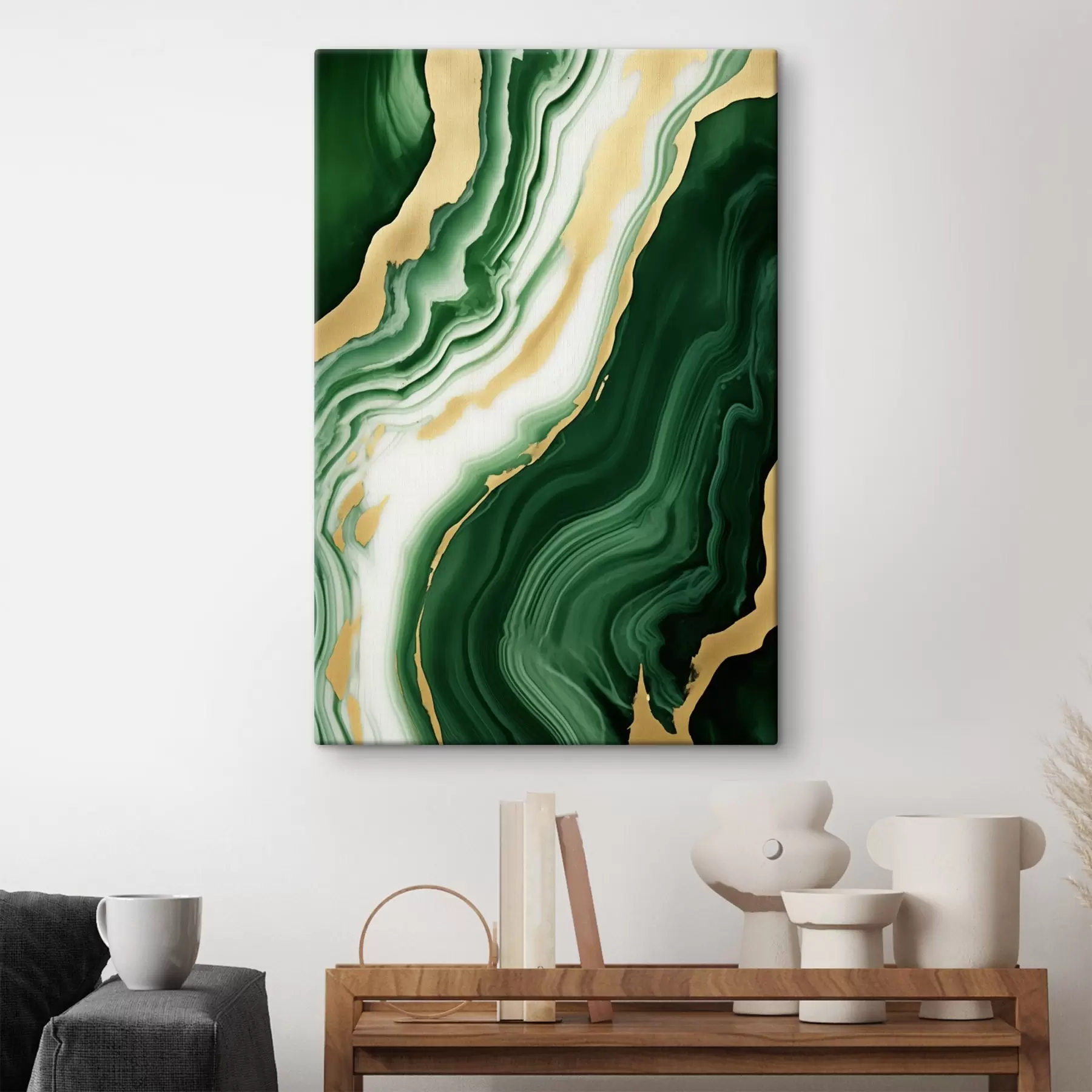 Картина Зелено-біло-жовті мармурові текстури s45695