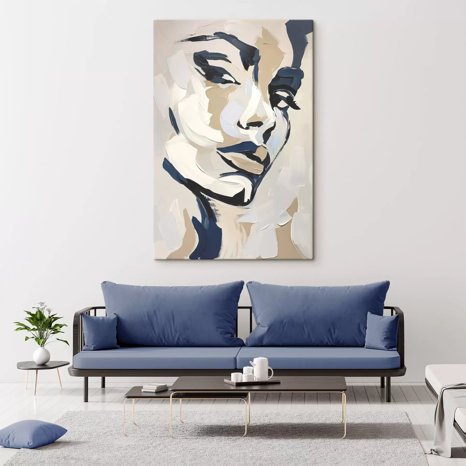Картина Абстрактний портрет жінки з імітацією мазків пензля s45593