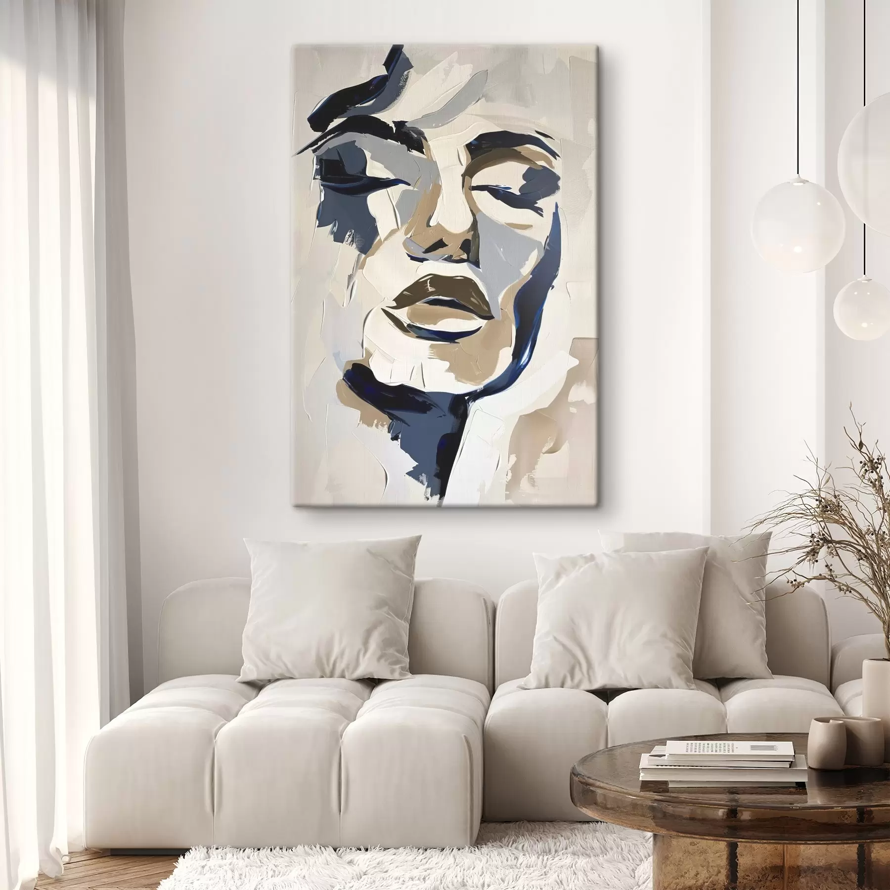 Картина Абстрактний портрет жінки з імітацією мазків пензля s45743